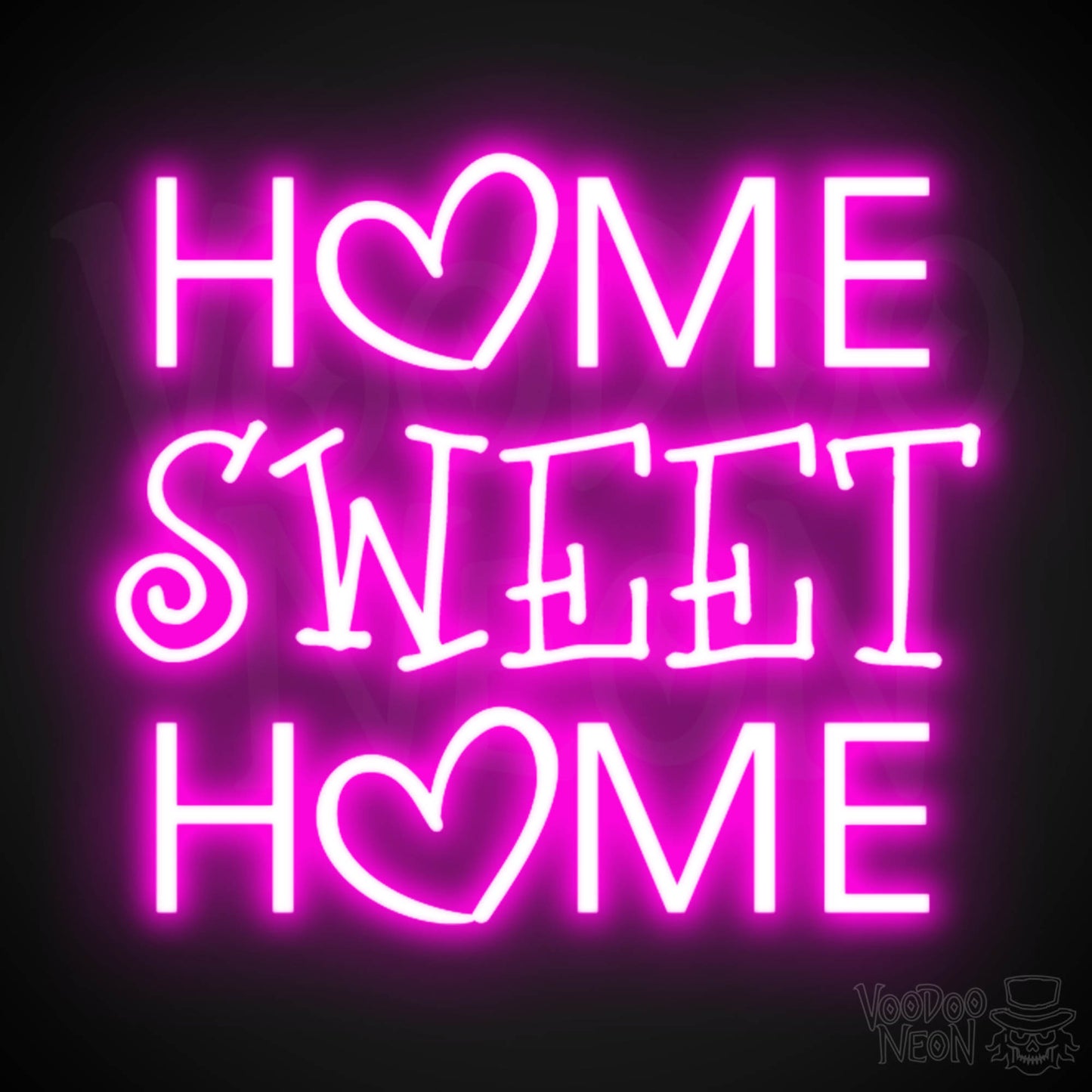 Home Sweet Home Neon Sign - Neon Home Sweet Home Sign - Wall Art - Color Pink