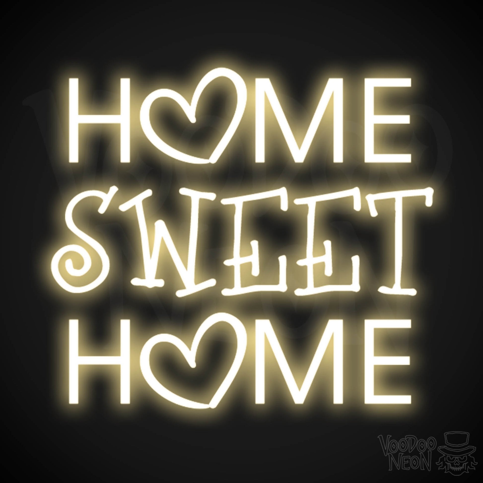 Home Sweet Home Neon Sign - Neon Home Sweet Home Sign - Wall Art - Color Warm White