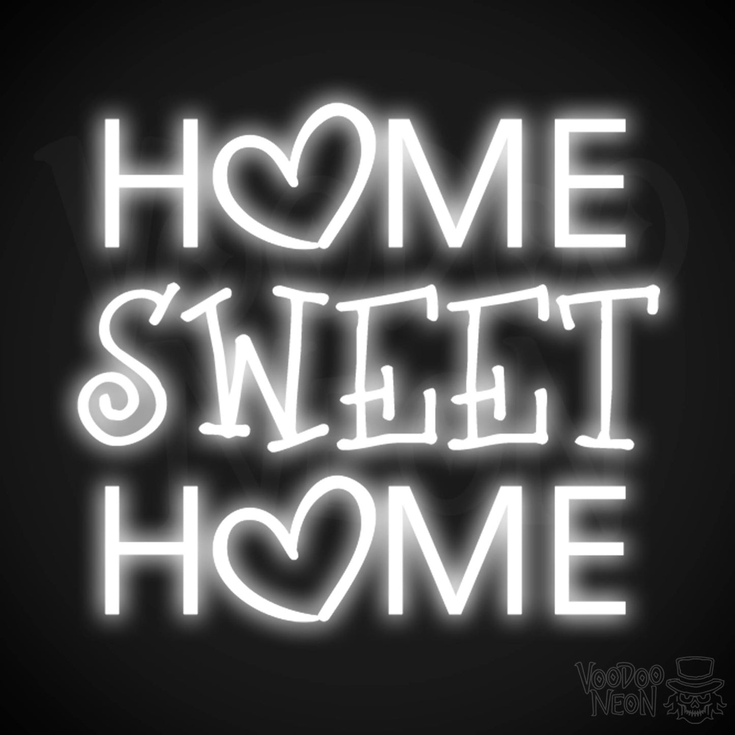 Home Sweet Home Neon Sign - Neon Home Sweet Home Sign - Wall Art - Color White