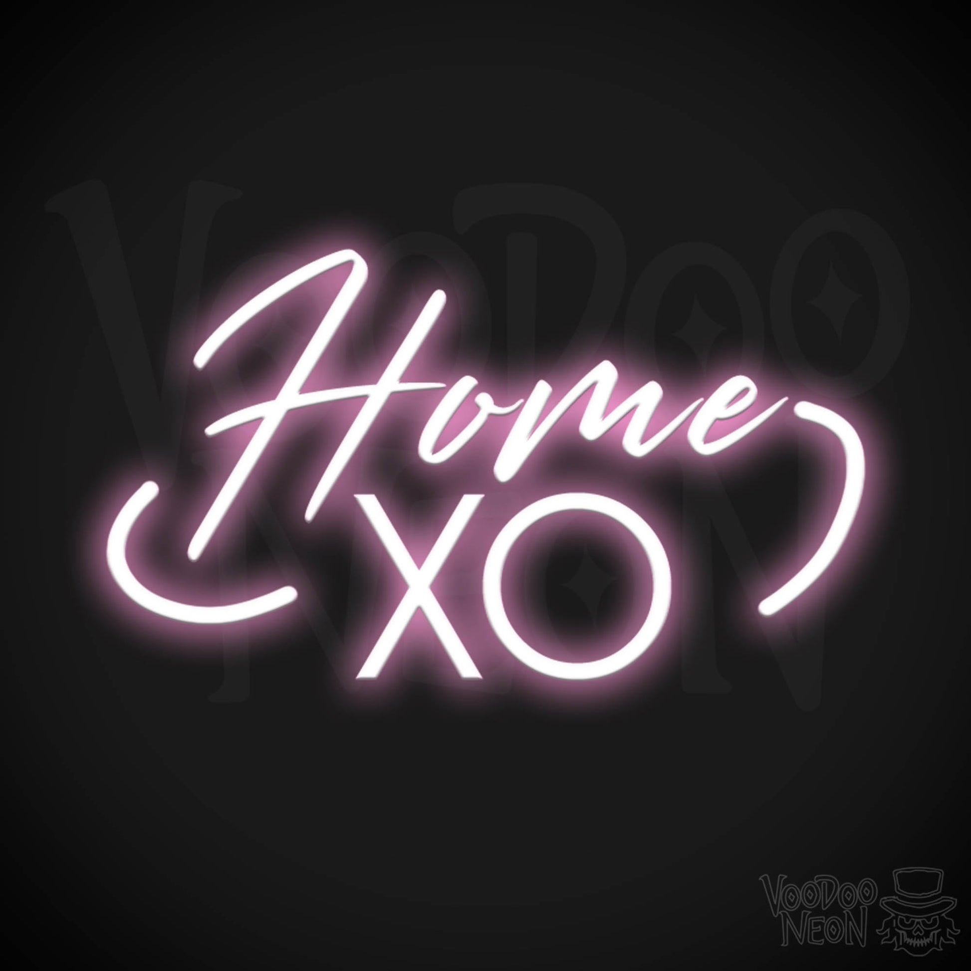 Home XO Neon Sign - Neon Home XO Sign - Wall Art - Color Light Pink