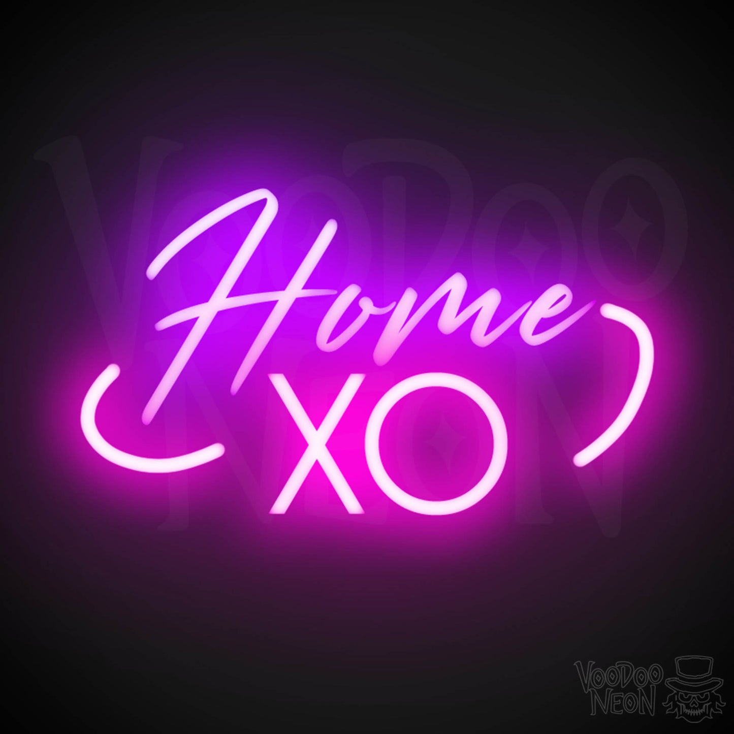 Home XO Neon Sign - Neon Home XO Sign - Wall Art - Color Multi-Color