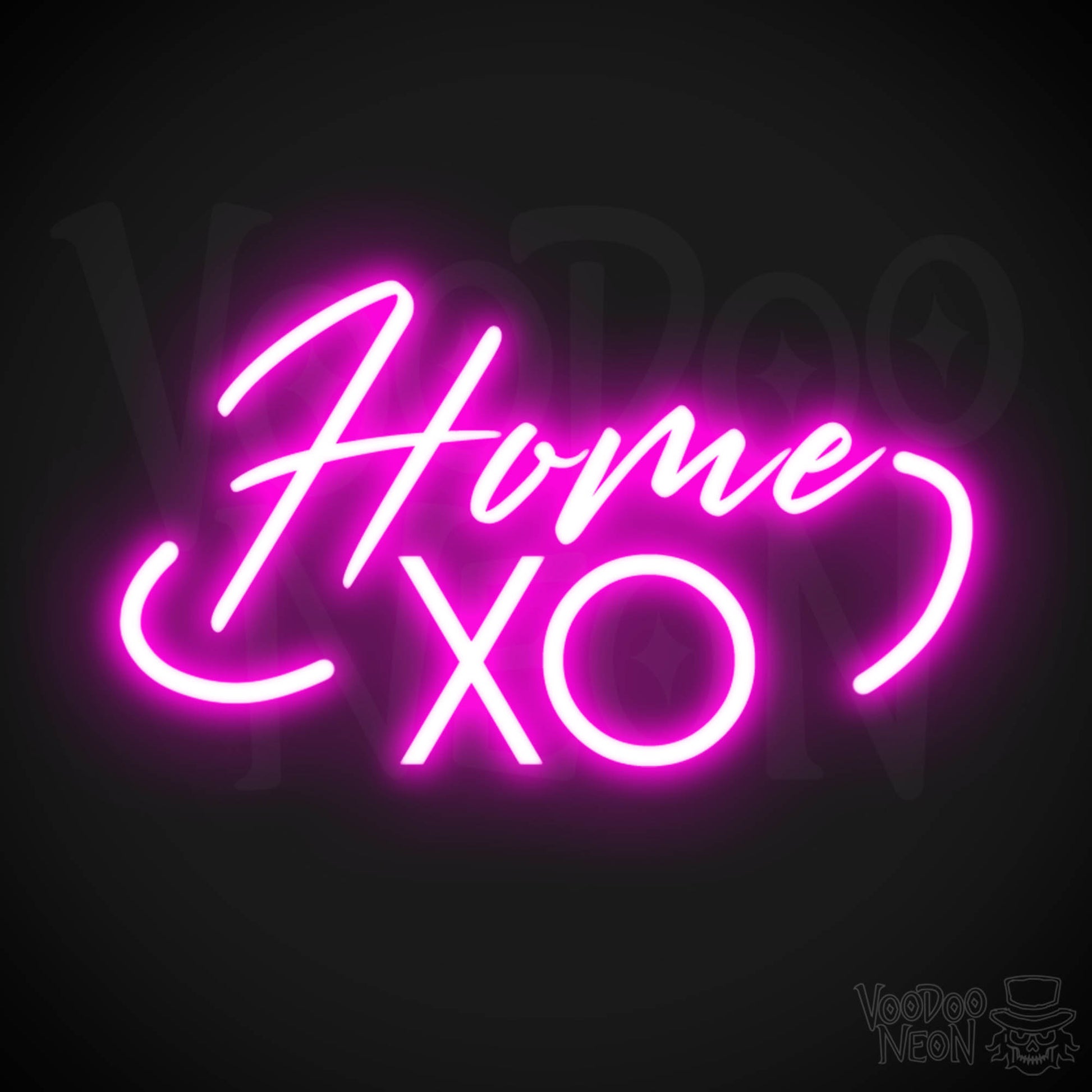 Home XO Neon Sign - Neon Home XO Sign - Wall Art - Color Pink