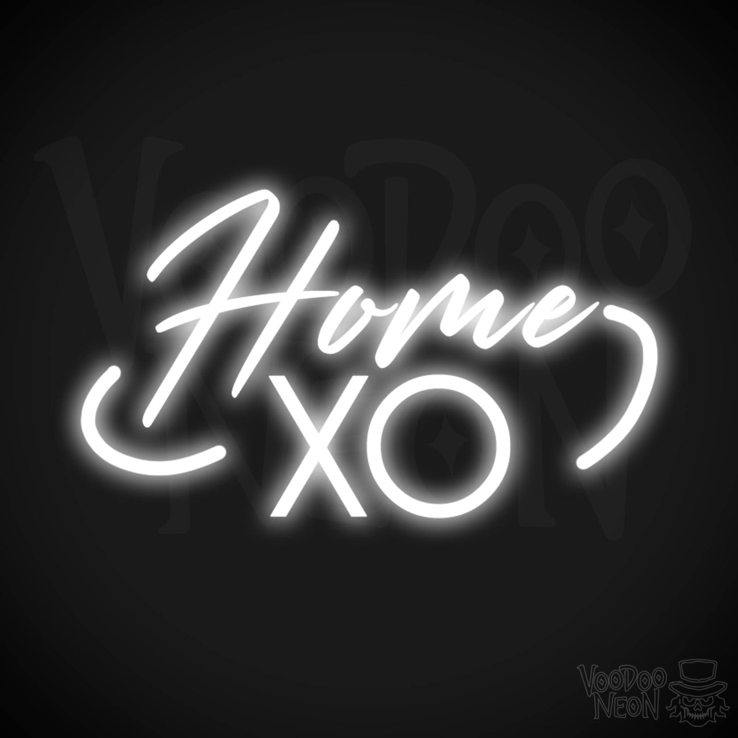 Home XO Neon Sign - Neon Home XO Sign - Wall Art - Color White