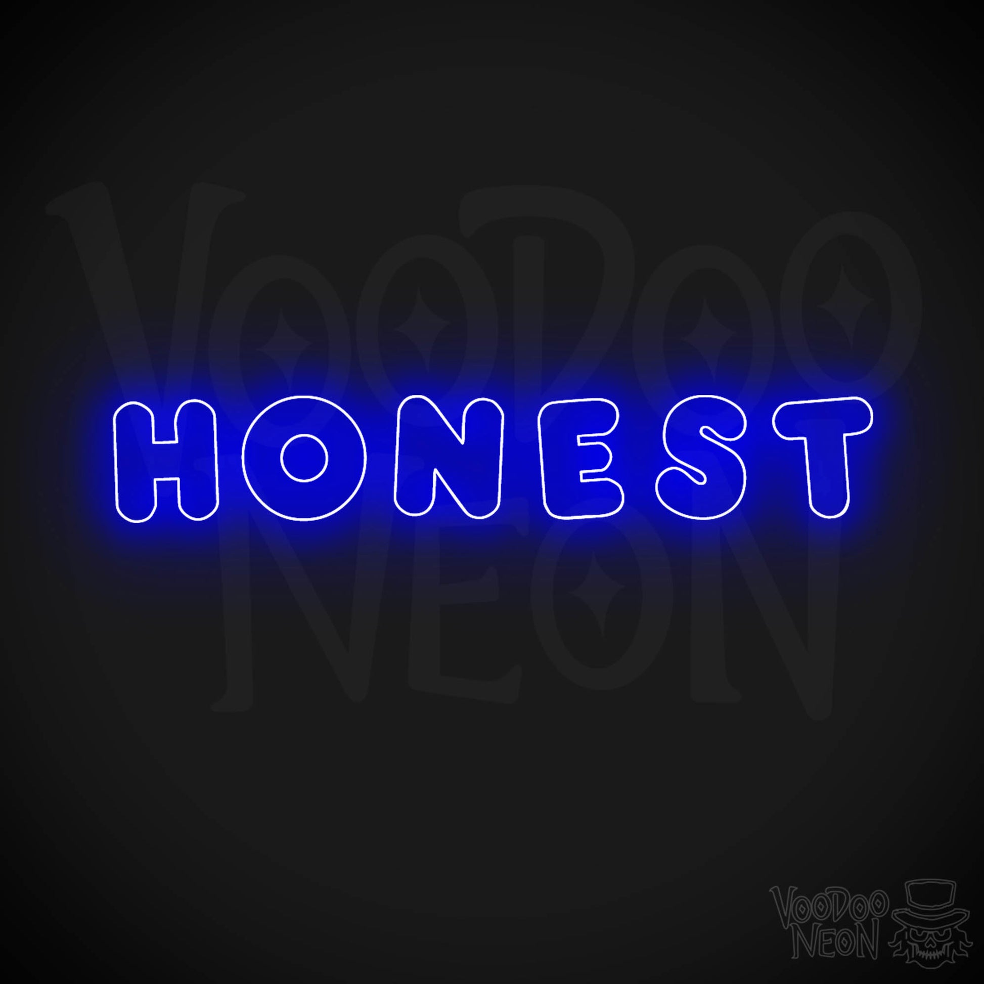 Honest Neon Sign - Neon Honest Sign - LED Neon Wall Art - Color Dark Blue