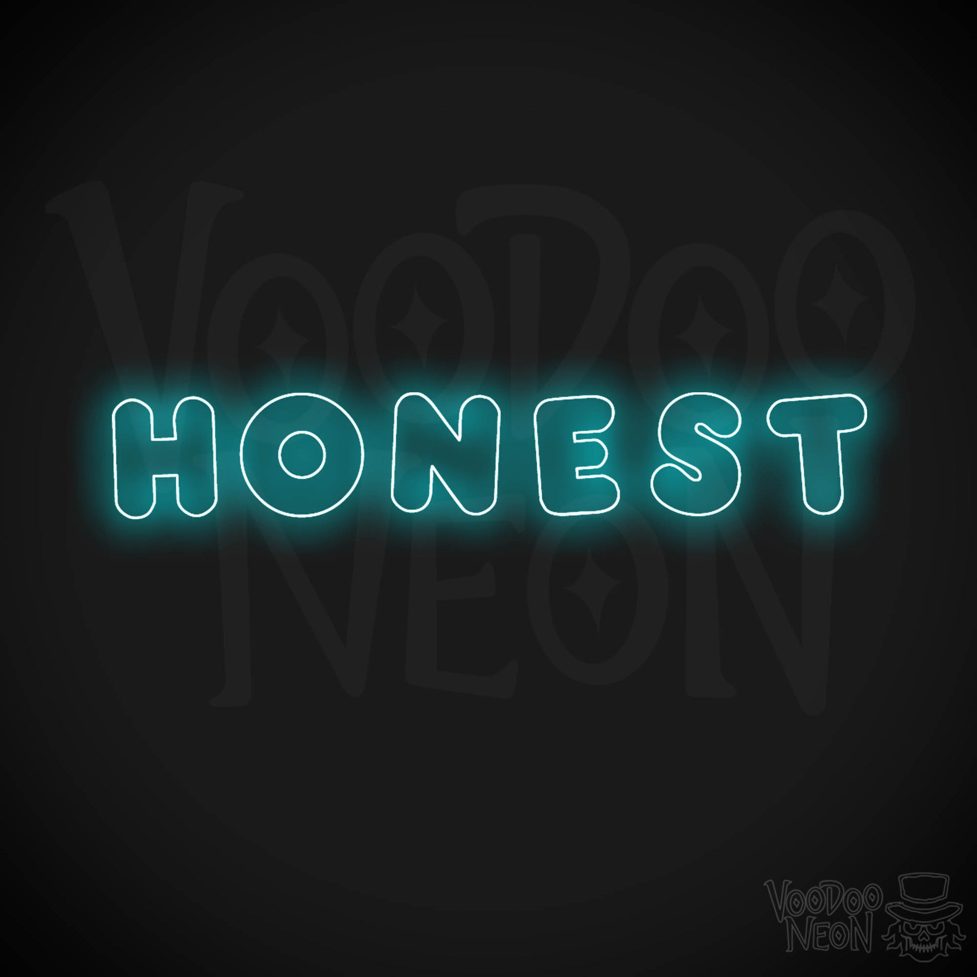 Honest Neon Sign - Neon Honest Sign - LED Neon Wall Art - Color Ice Blue