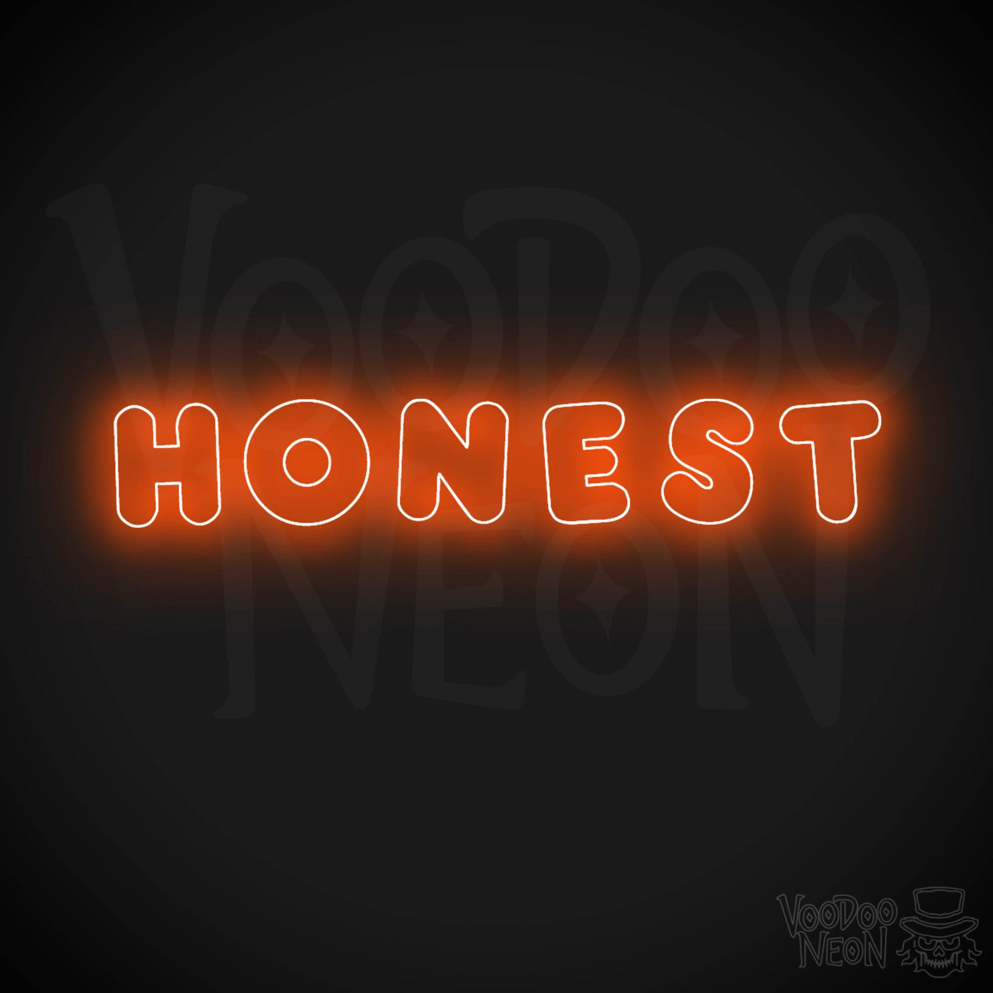 Honest Neon Sign - Neon Honest Sign - LED Neon Wall Art - Color Orange