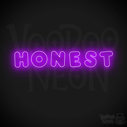 Honest Neon Sign - Neon Honest Sign - LED Neon Wall Art - Color Purple