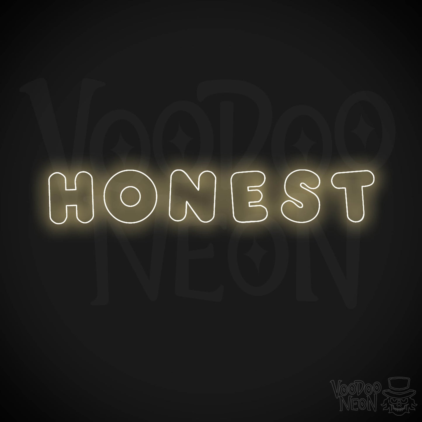 Honest Neon Sign - Neon Honest Sign - LED Neon Wall Art - Color Warm White