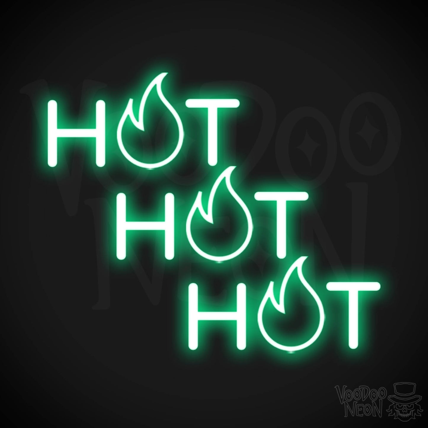 Hot Hot Hot Neon Sign - Neon Hot Hot Hot Sign - LED Wall Art - Color Green