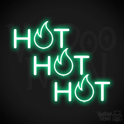 Hot Hot Hot Neon Sign - Neon Hot Hot Hot Sign - LED Wall Art - Color Green