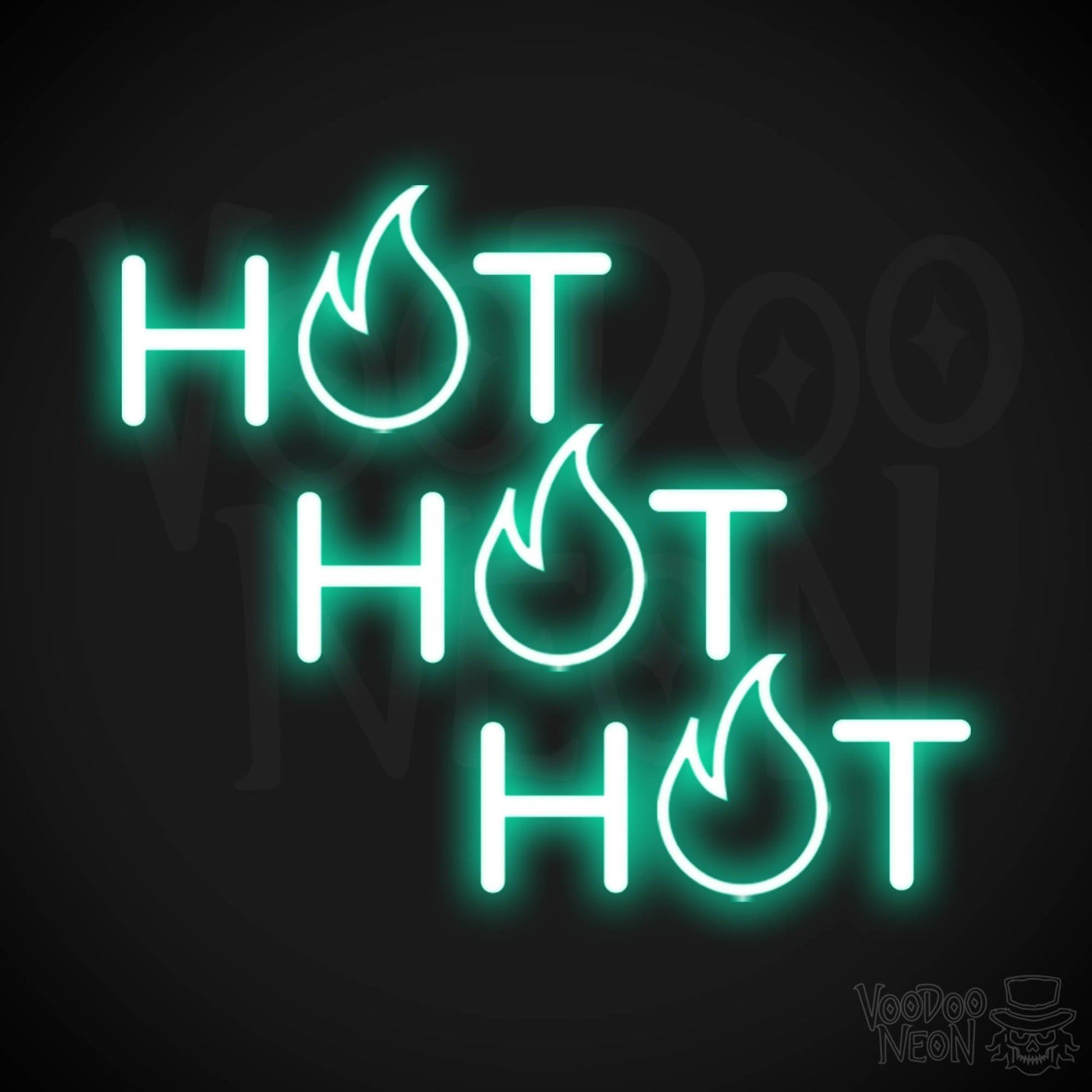 Hot Hot Hot Neon Sign - Neon Hot Hot Hot Sign - LED Wall Art - Color Light Green