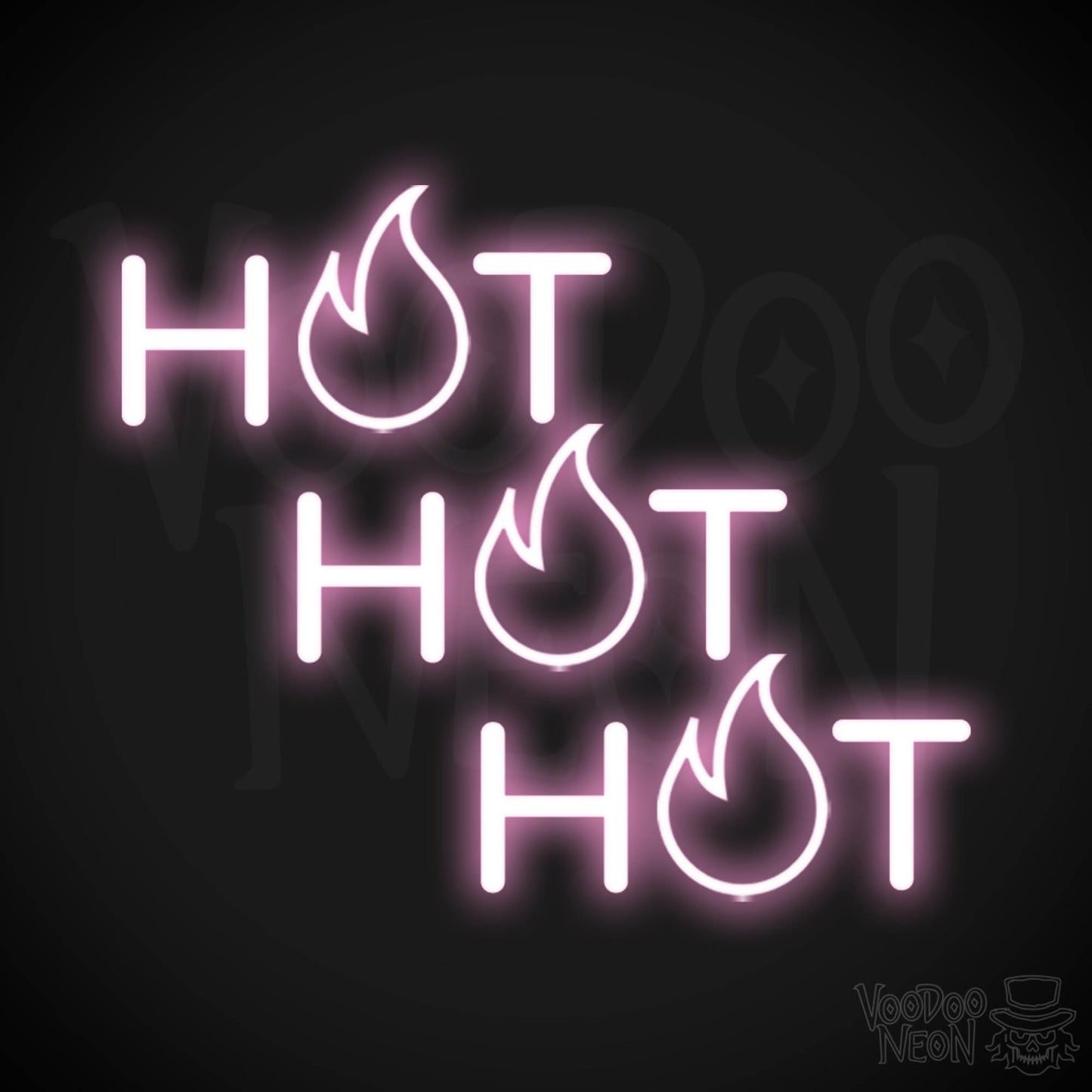 Hot Hot Hot Neon Sign - Neon Hot Hot Hot Sign - LED Wall Art - Color Light Pink