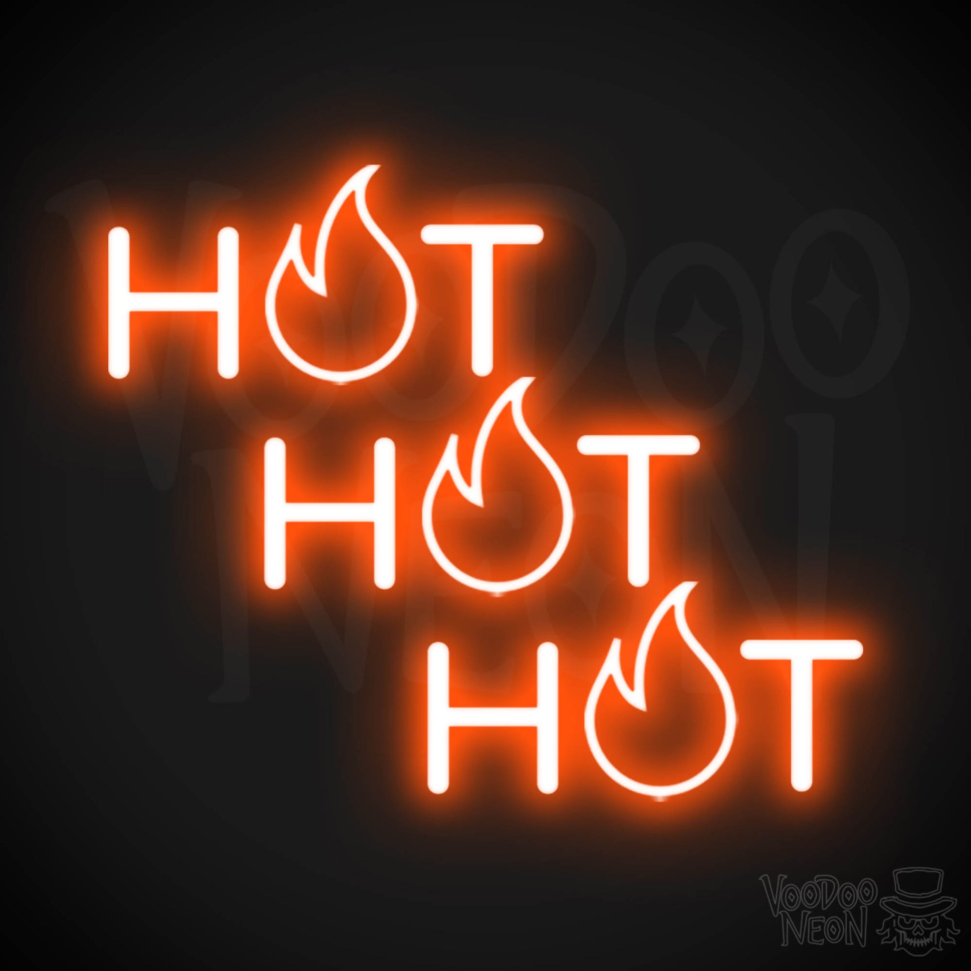 Hot Hot Hot Neon Sign - Neon Hot Hot Hot Sign - LED Wall Art - Color Orange