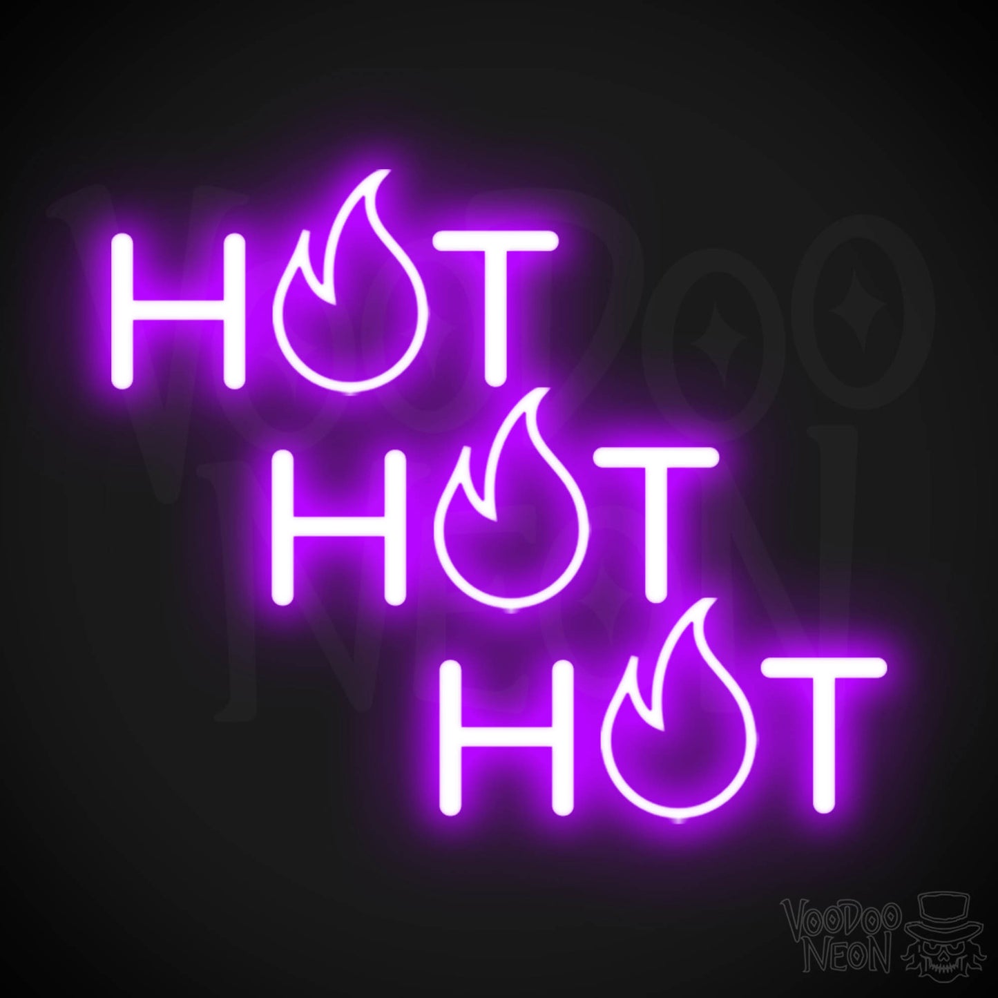 Hot Hot Hot Neon Sign - Neon Hot Hot Hot Sign - LED Wall Art - Color Purple