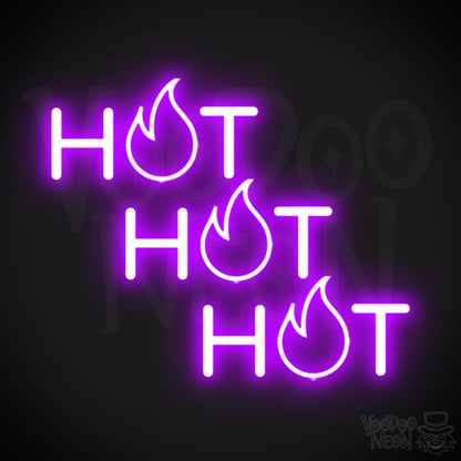 Hot Hot Hot Neon Sign - Neon Hot Hot Hot Sign - LED Wall Art - Color Purple