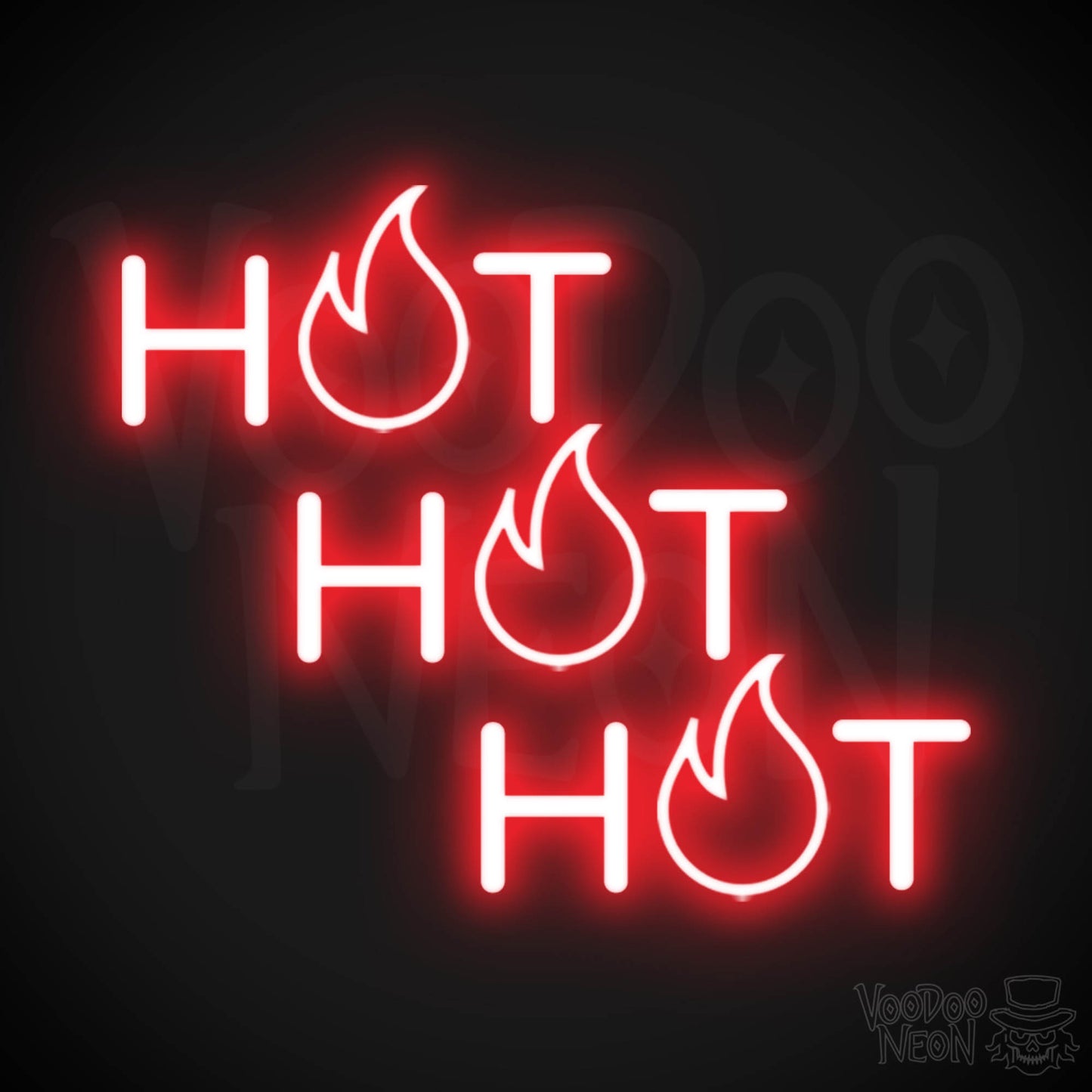Hot Hot Hot Neon Sign - Neon Hot Hot Hot Sign - LED Wall Art - Color Red
