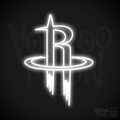 Houston Rockets Neon Sign - Houston Rockets Sign - Neon Rockets Wall Art - Color White