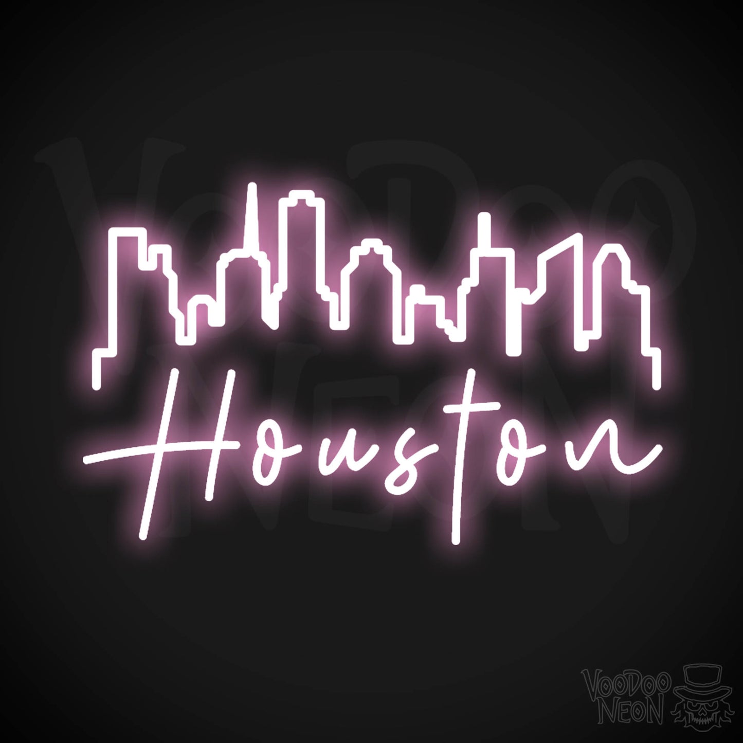Houston Neon Sign - Neon Houston Sign - LED Sign - Color Light Pink