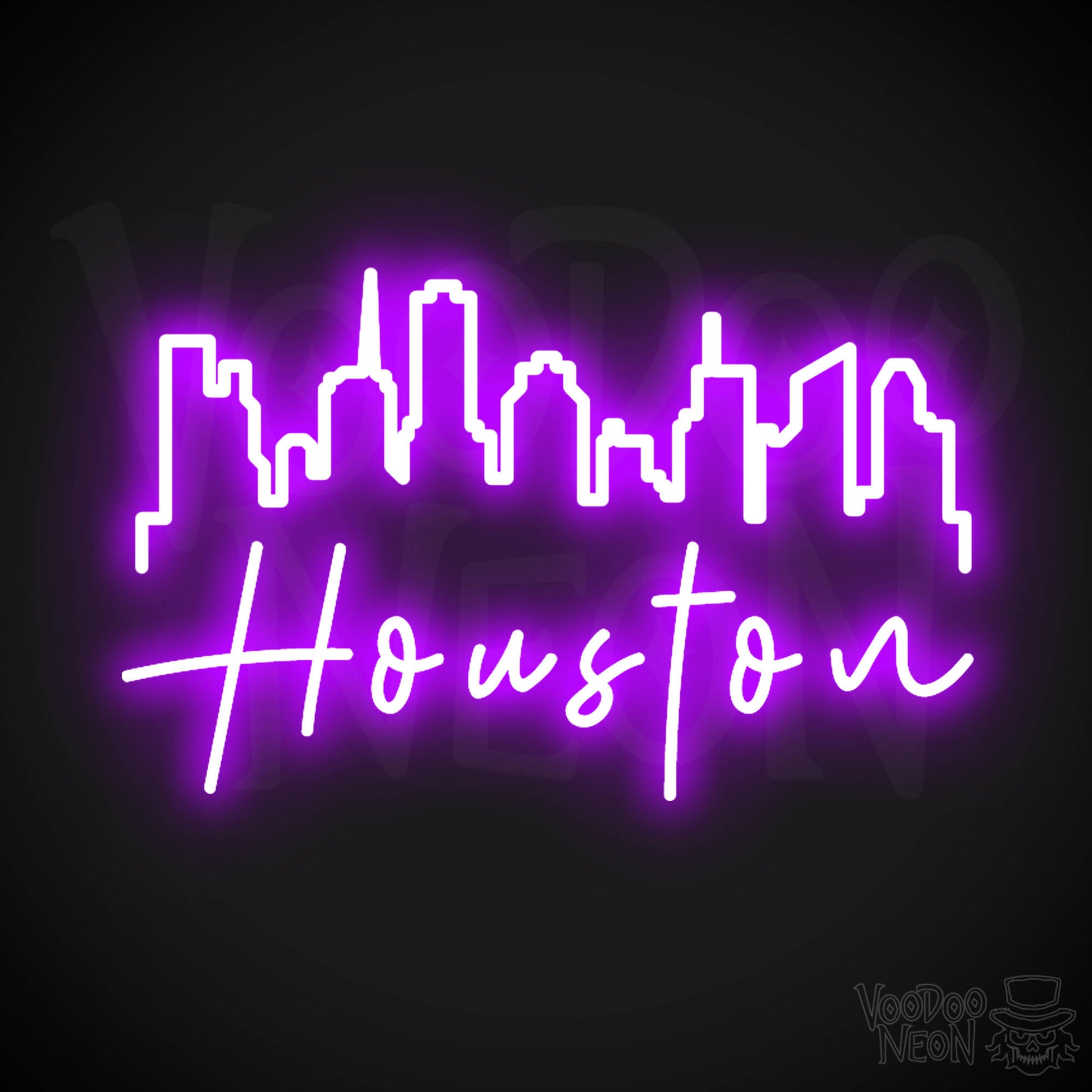 Houston Neon Sign - Neon Houston Sign - LED Sign - Color Purple