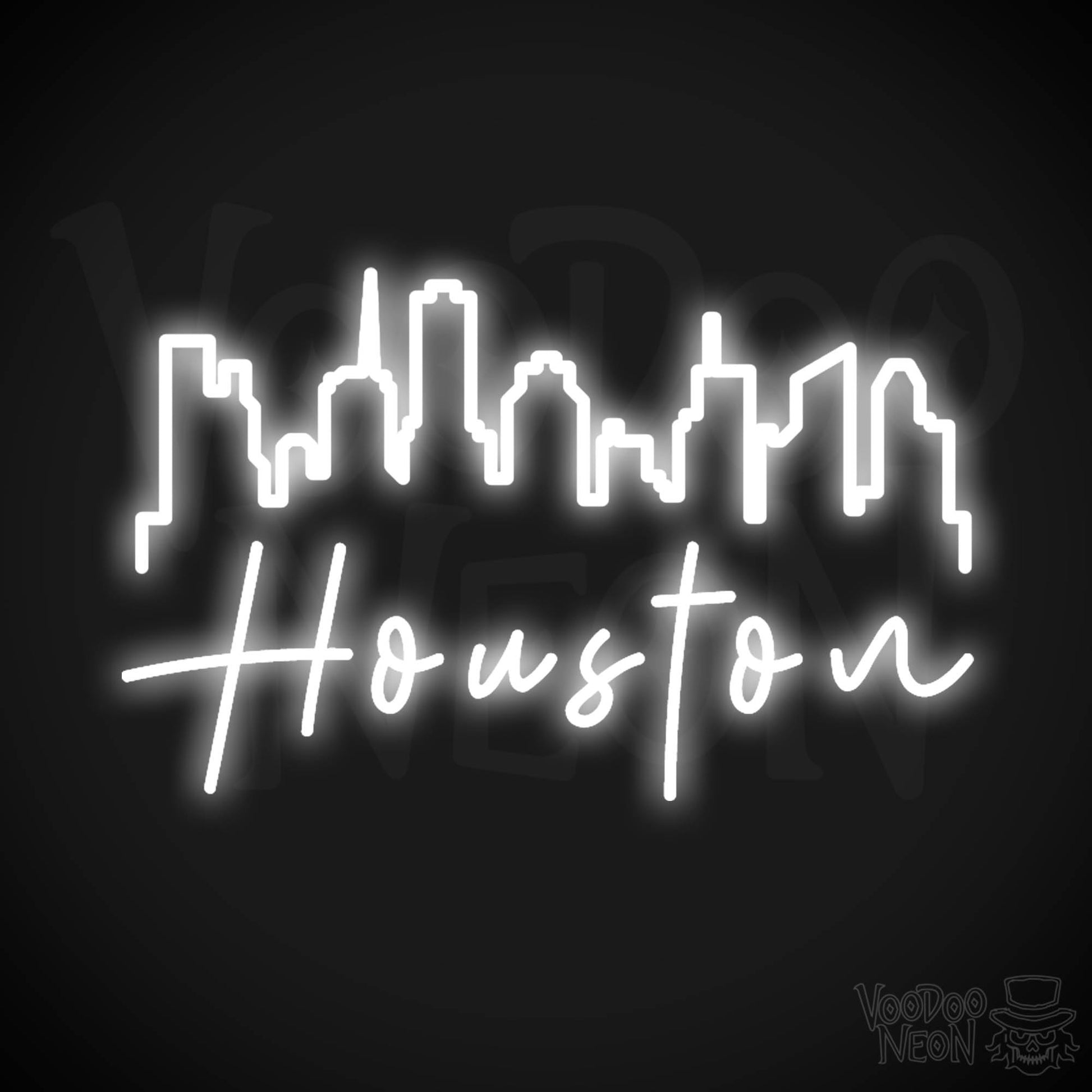 Houston Neon Sign - Neon Houston Sign - LED Sign - Color White
