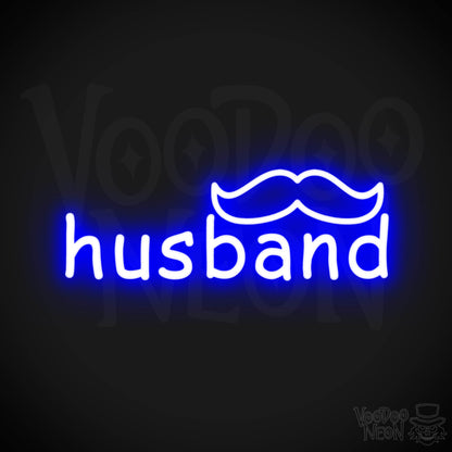 Husband Neon Sign - Neon Husband Sign - Color Dark Blue