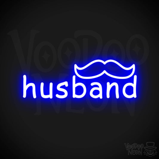 Husband Neon Sign - Neon Husband Sign - Color Dark Blue