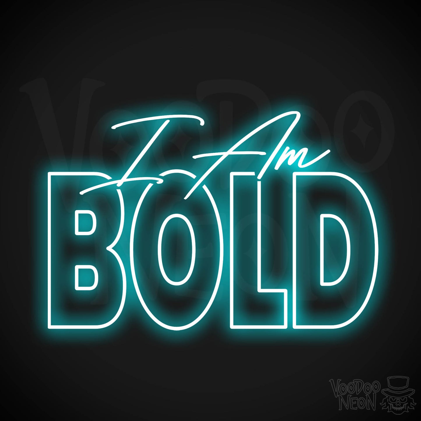 I Am Bold Neon Sign - Ice Blue