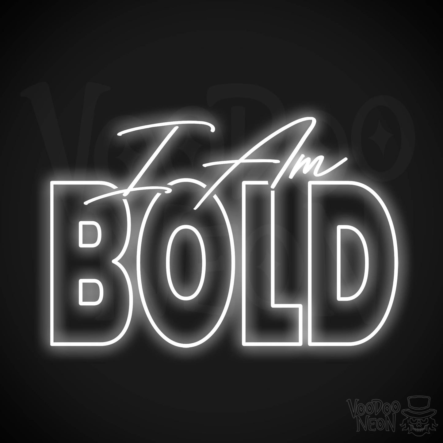 I Am Bold Neon Sign - White