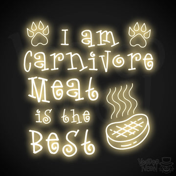 I Am Carnivore Meat Is The Best Neon Sign - Carnivore LED Neon Wall Art - Color Warm White