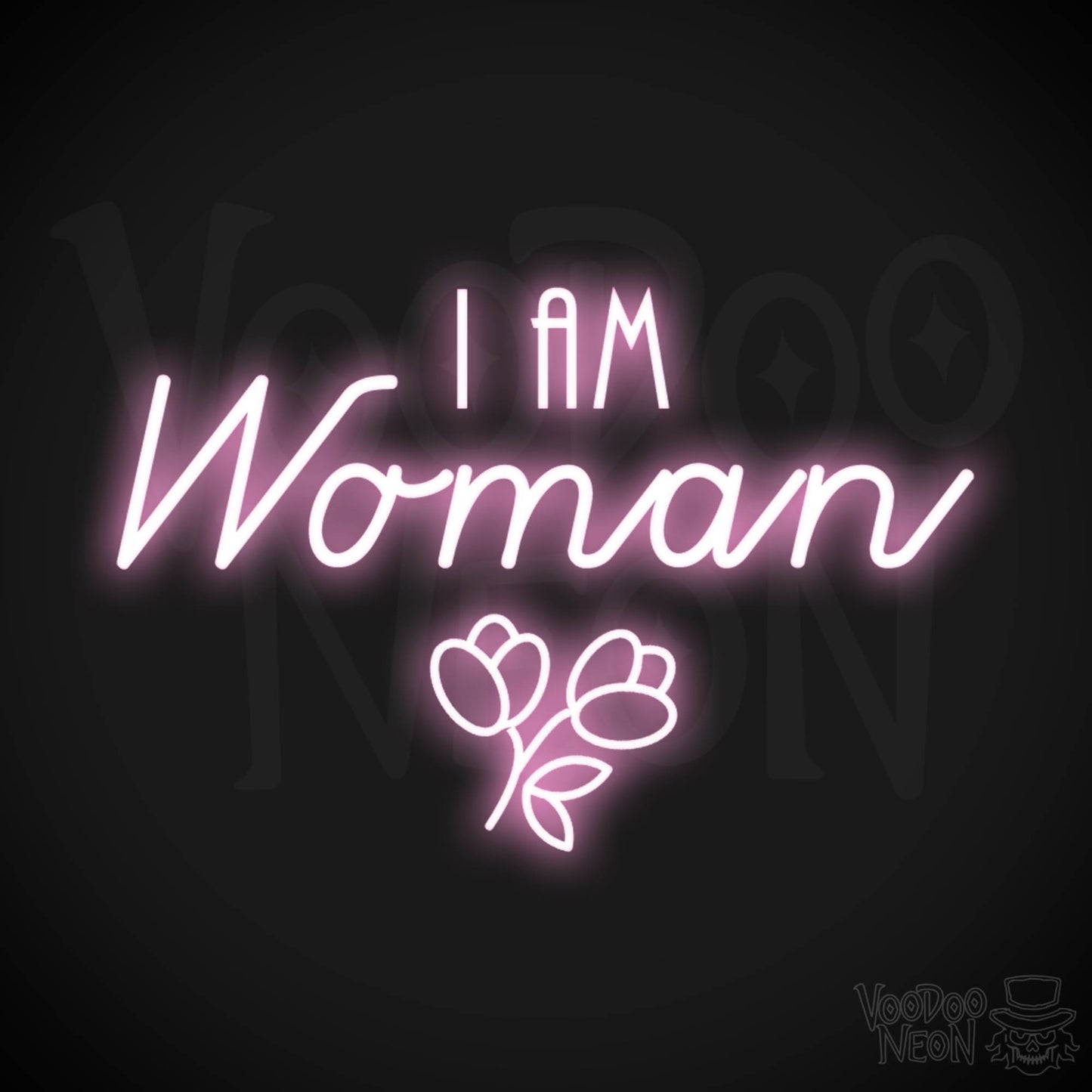 I Am Woman Neon Sign - Neon I Am Woman Sign - Light Up Sign - Color Light Pink