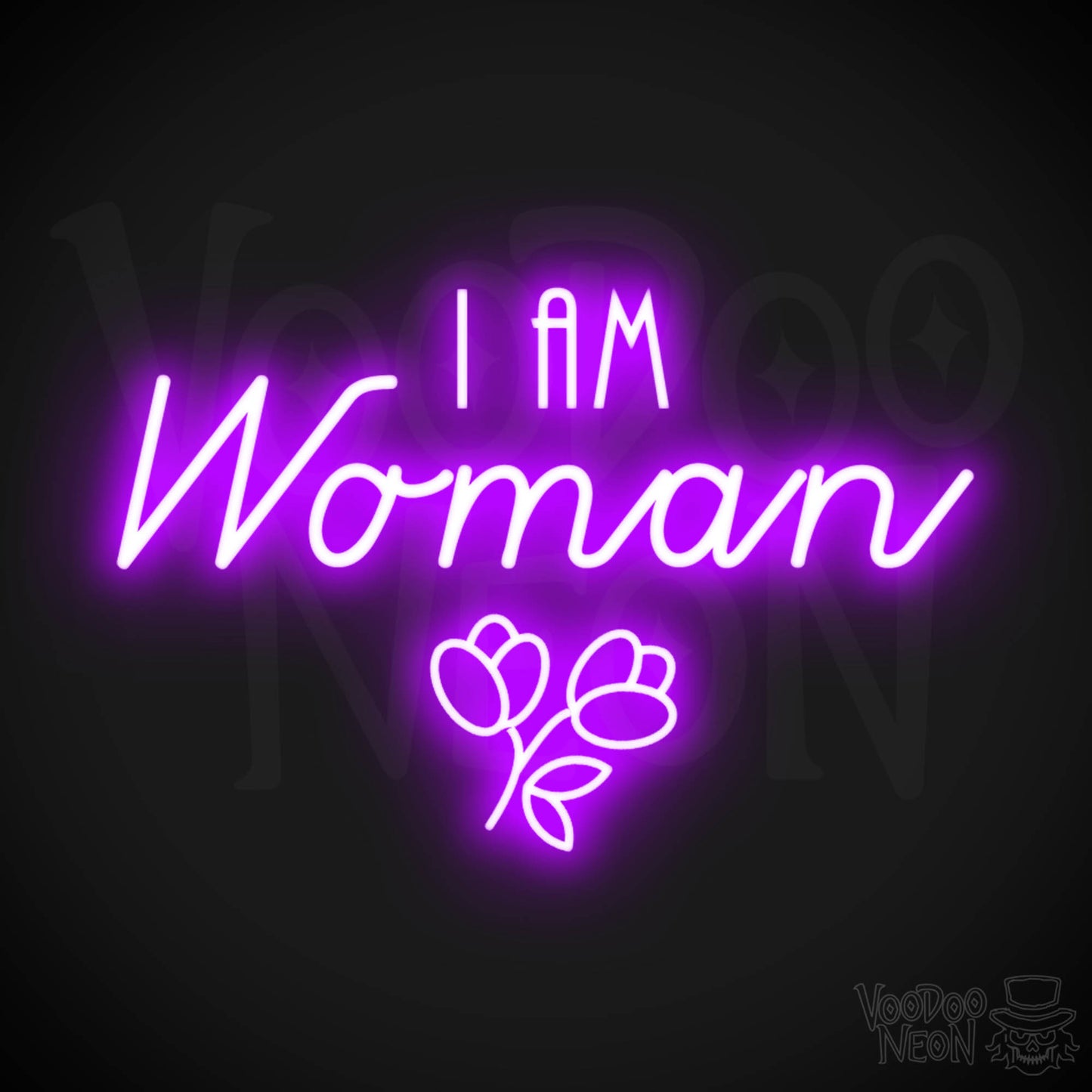 I Am Woman Neon Sign - Neon I Am Woman Sign - Light Up Sign - Color Purple