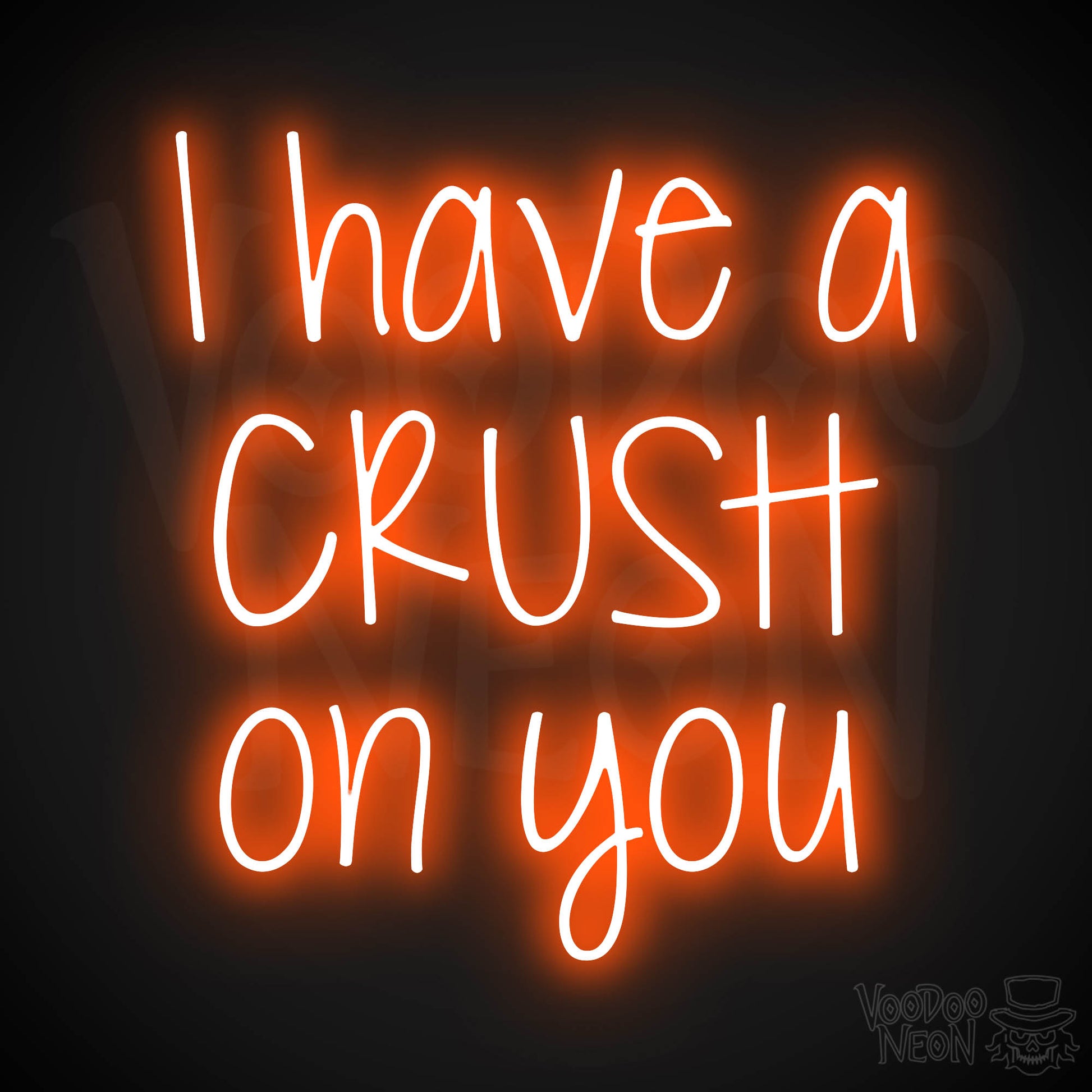 I Have A Crush On You Neon Sign - Orange