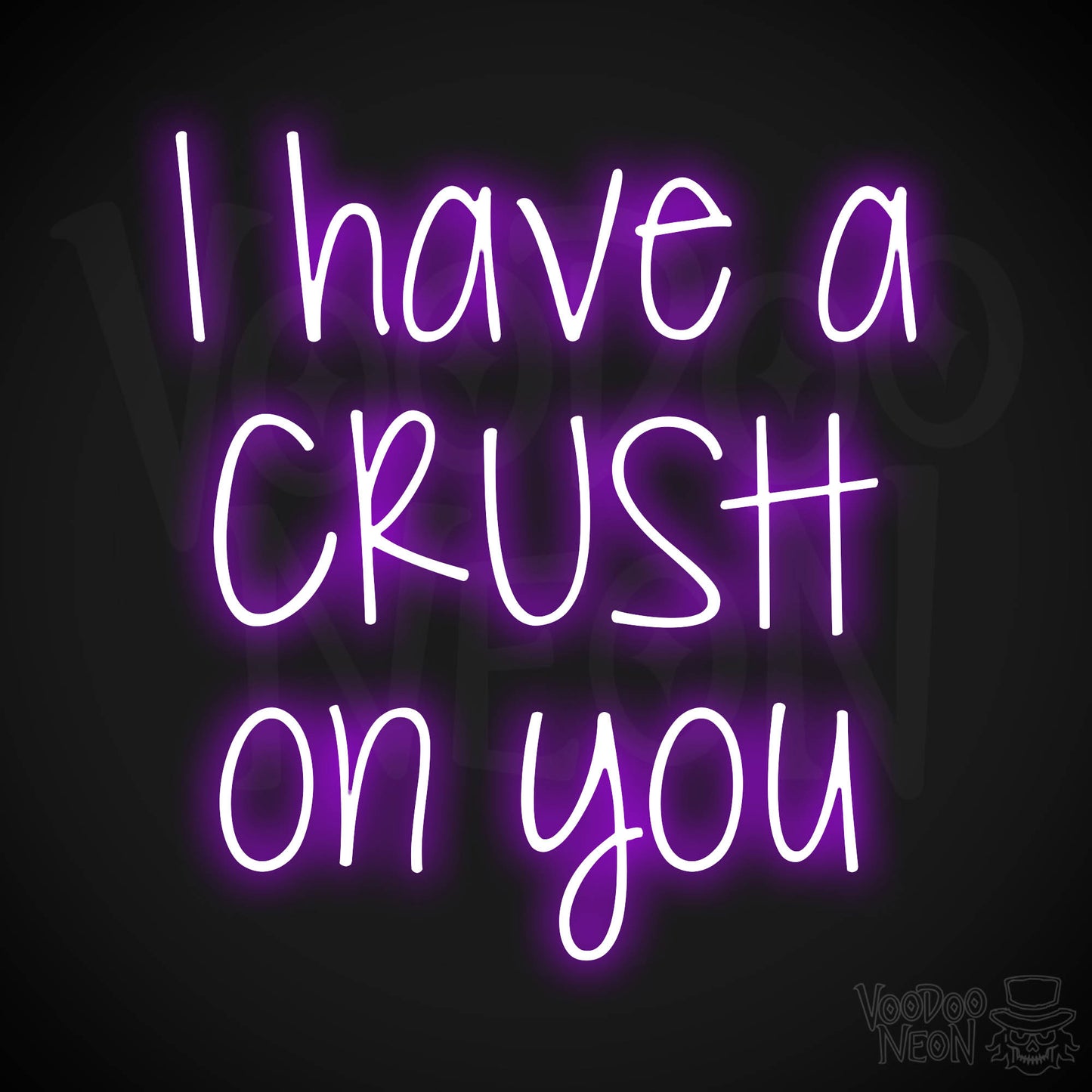 I Have A Crush On You Neon Sign - Purple