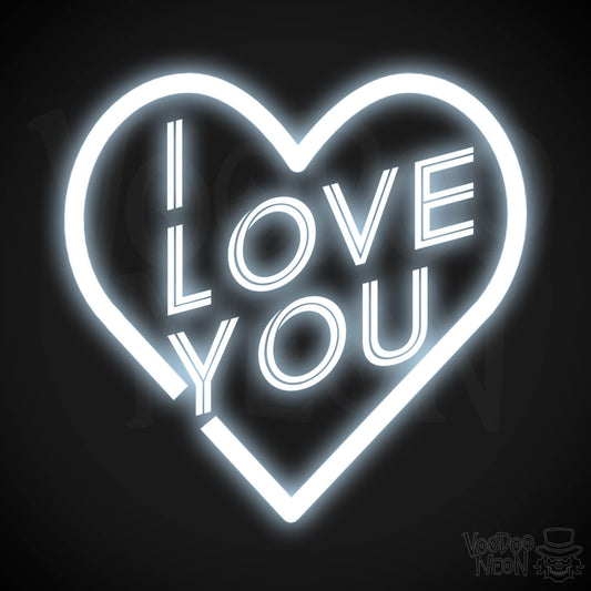 I Love You Neon Sign - Neon I Love You Sign - Wall Art - Color Cool White