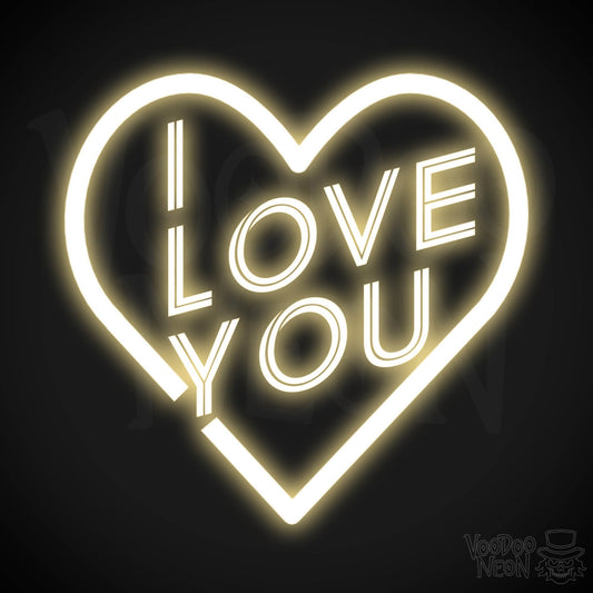I Love You Neon Sign - Neon I Love You Sign - Wall Art - Color Warm White