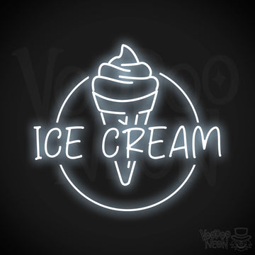 Ice Cream Shop Neon Sign - Cool White