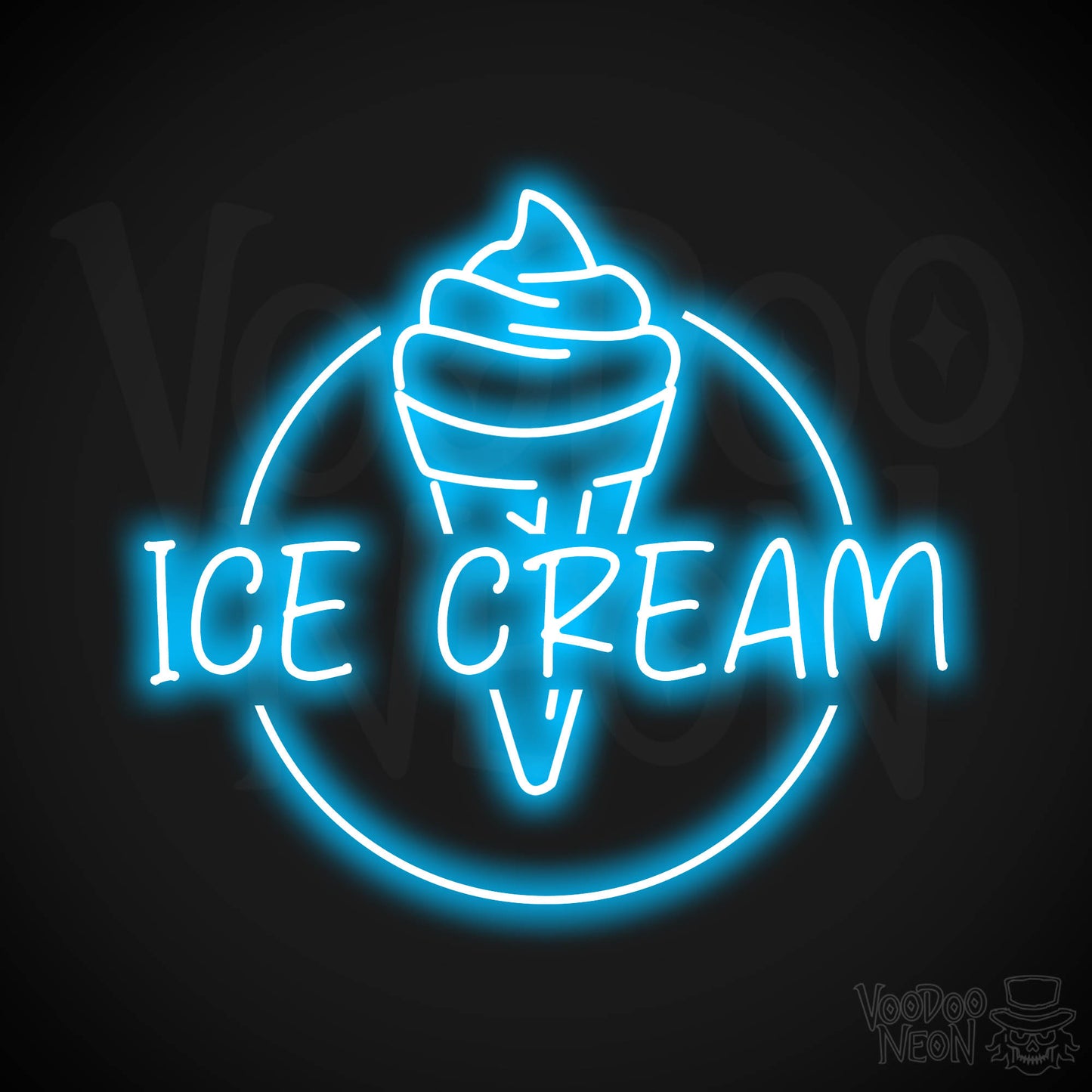 Ice Cream Shop Neon Sign - Dark Blue