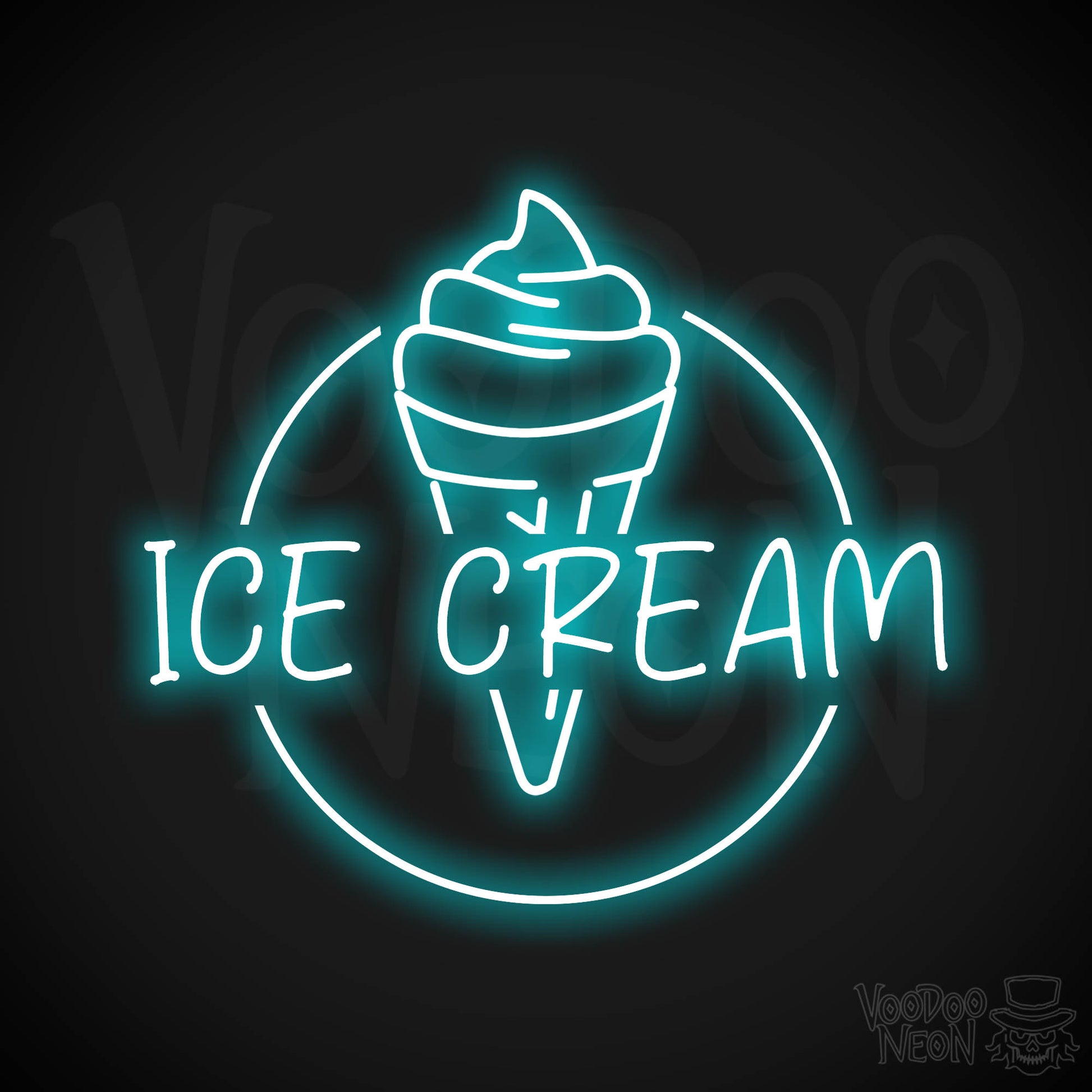 Ice Cream Shop Neon Sign - Ice Blue