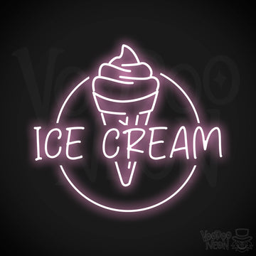 Ice Cream Shop Neon Sign - Light Pink