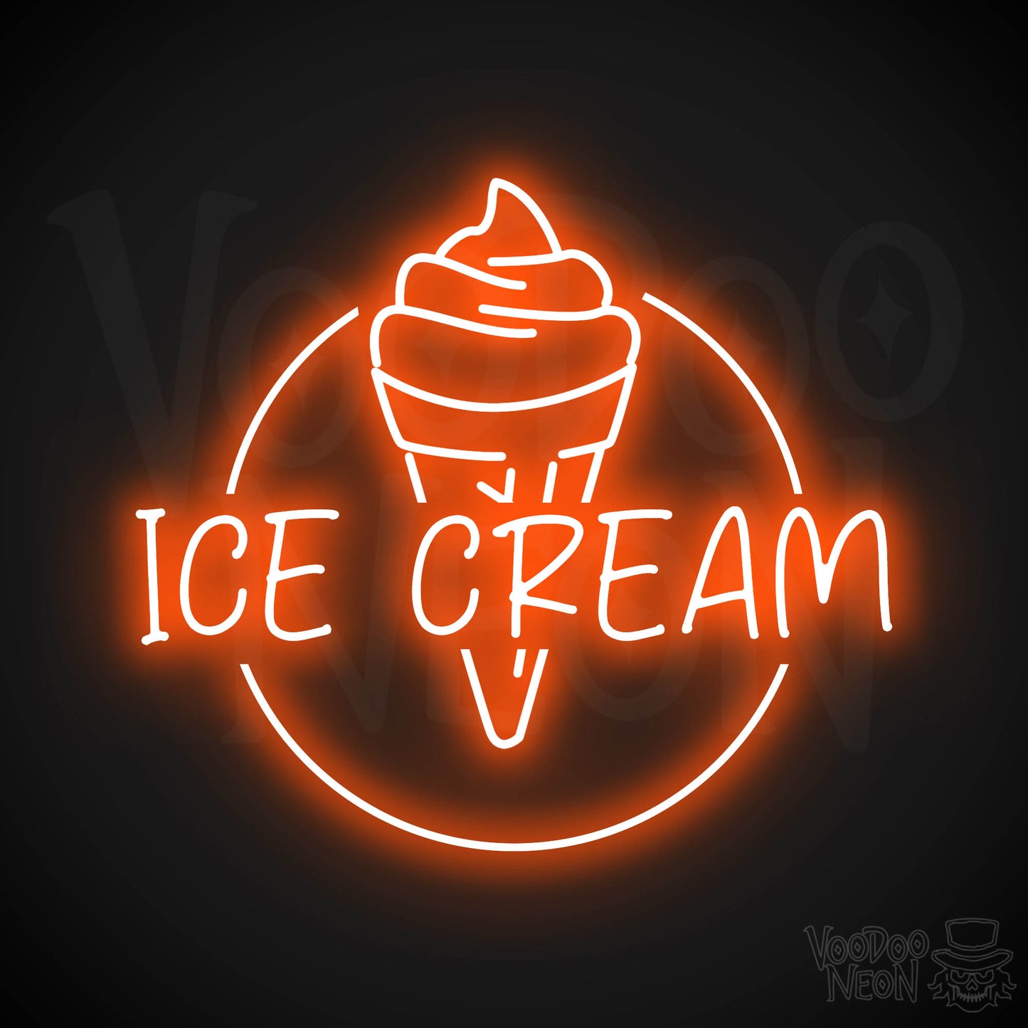 Ice Cream Shop Neon Sign - Orange