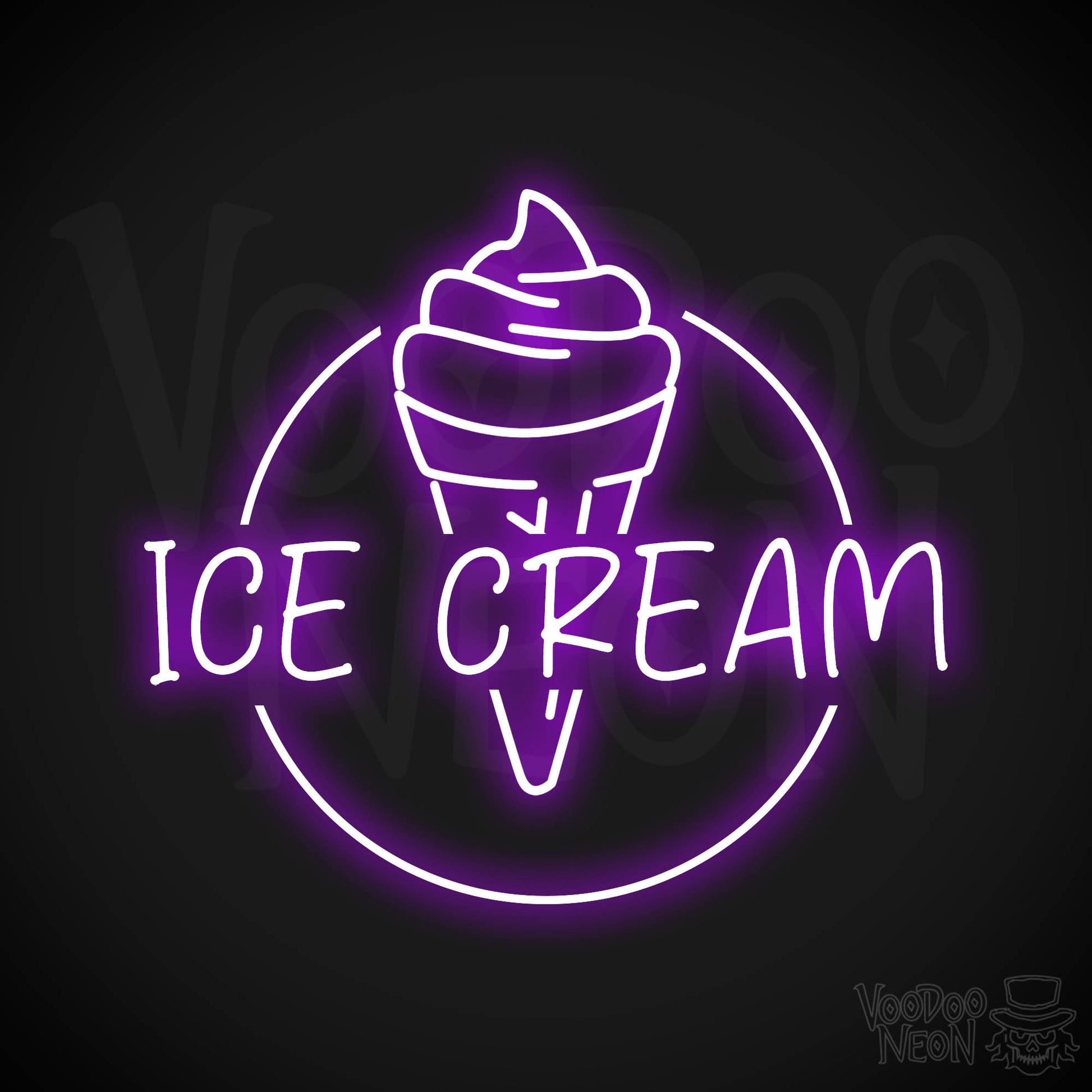 Ice Cream Shop Neon Sign - Purple