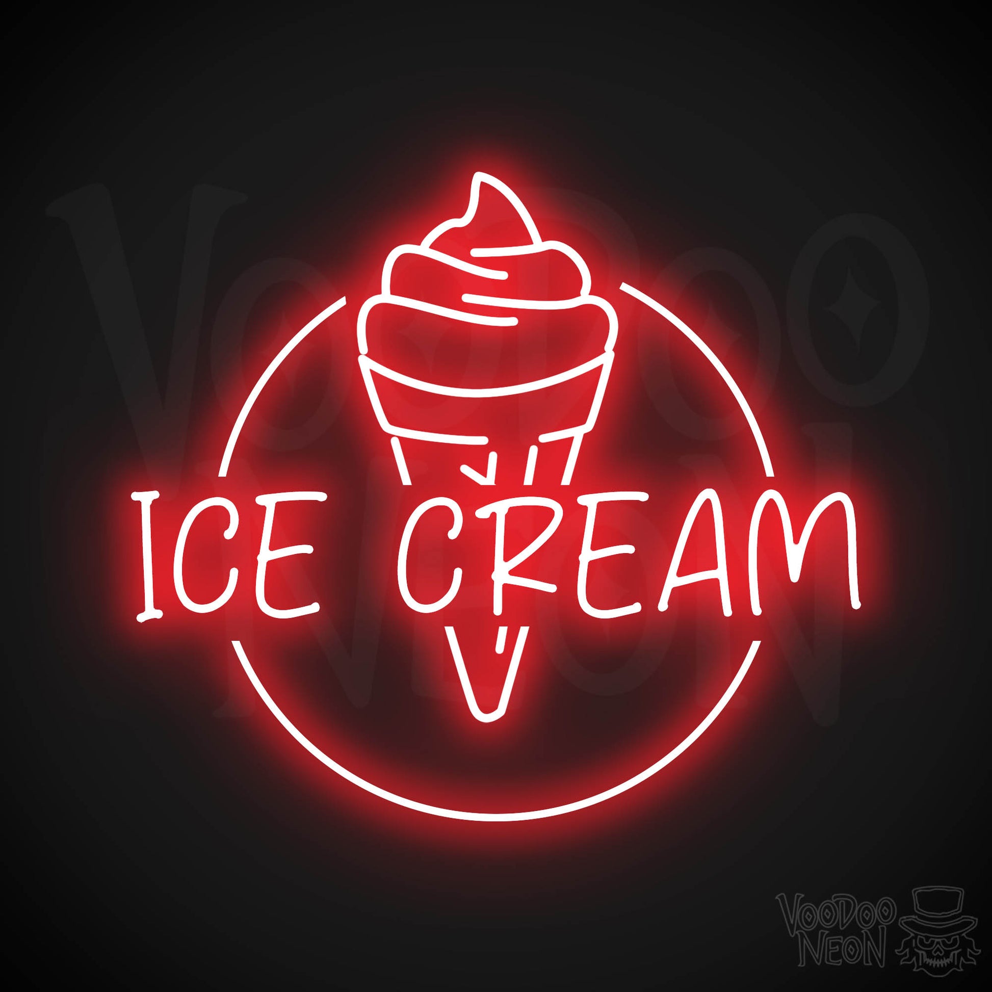 Ice Cream Shop Neon Sign - Red