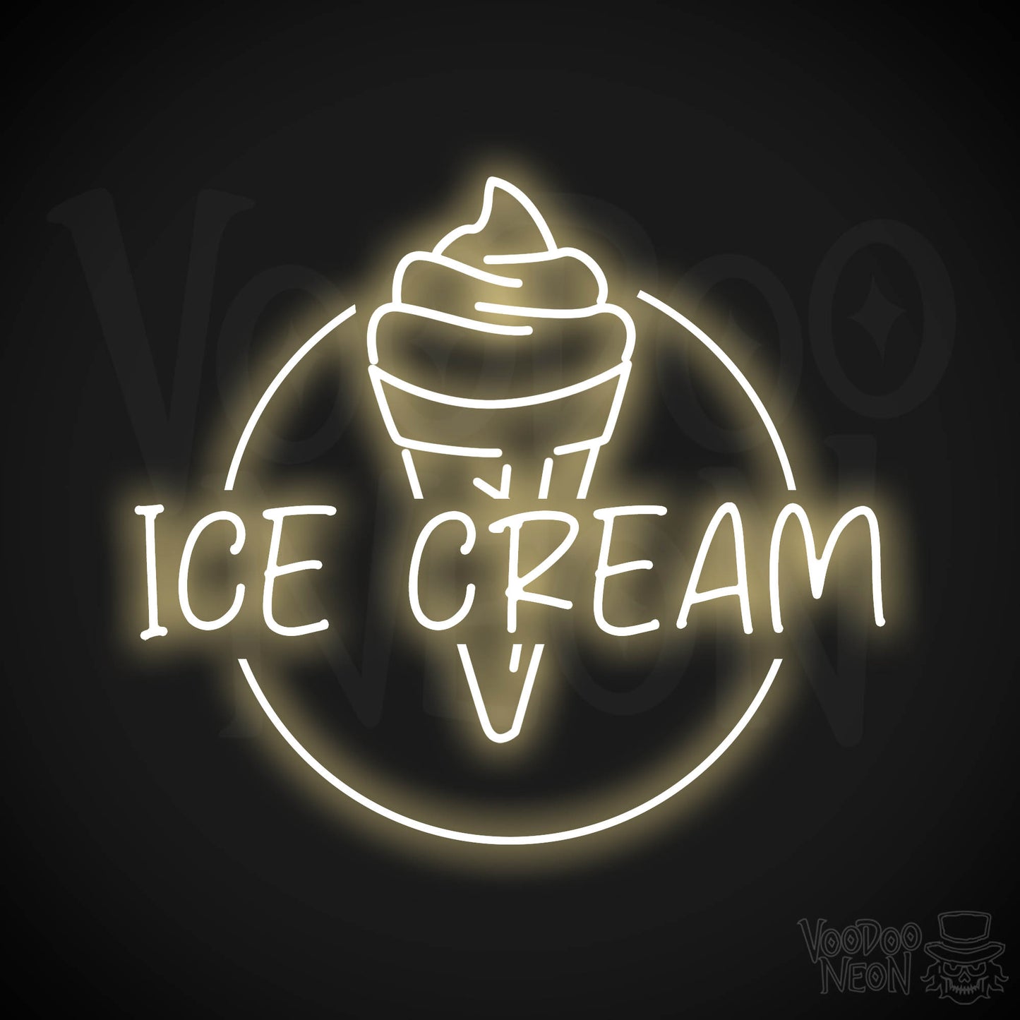 Ice Cream Shop Neon Sign - Warm White