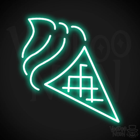 Neon Ice Cream - Ice Cream Cone Neon Sign - LED Neon Wall Art - Color Light Green