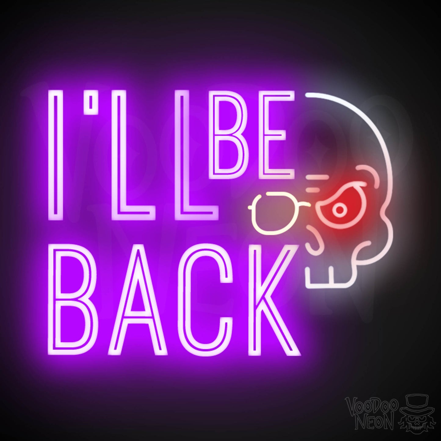 I'll Be Back Neon Sign - Neon I'll Be Back Sign - Light Up Sign Wall Art - Color Multi-Color