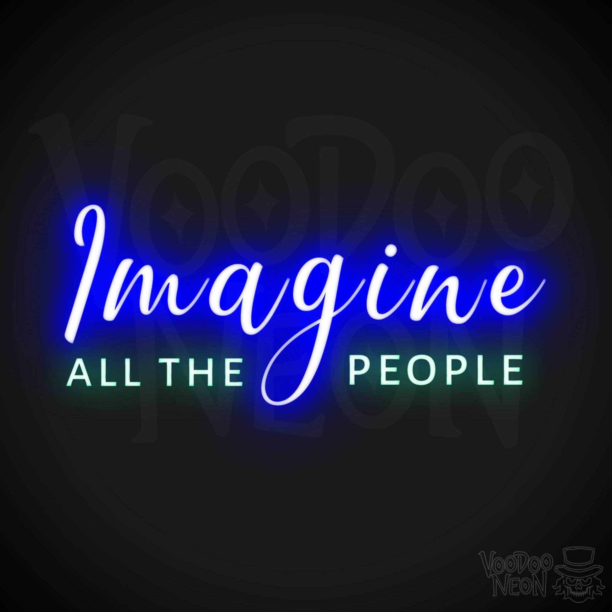 Imagine All The People Neon Sign - Imagine All The People Sign - Color Multi-Color