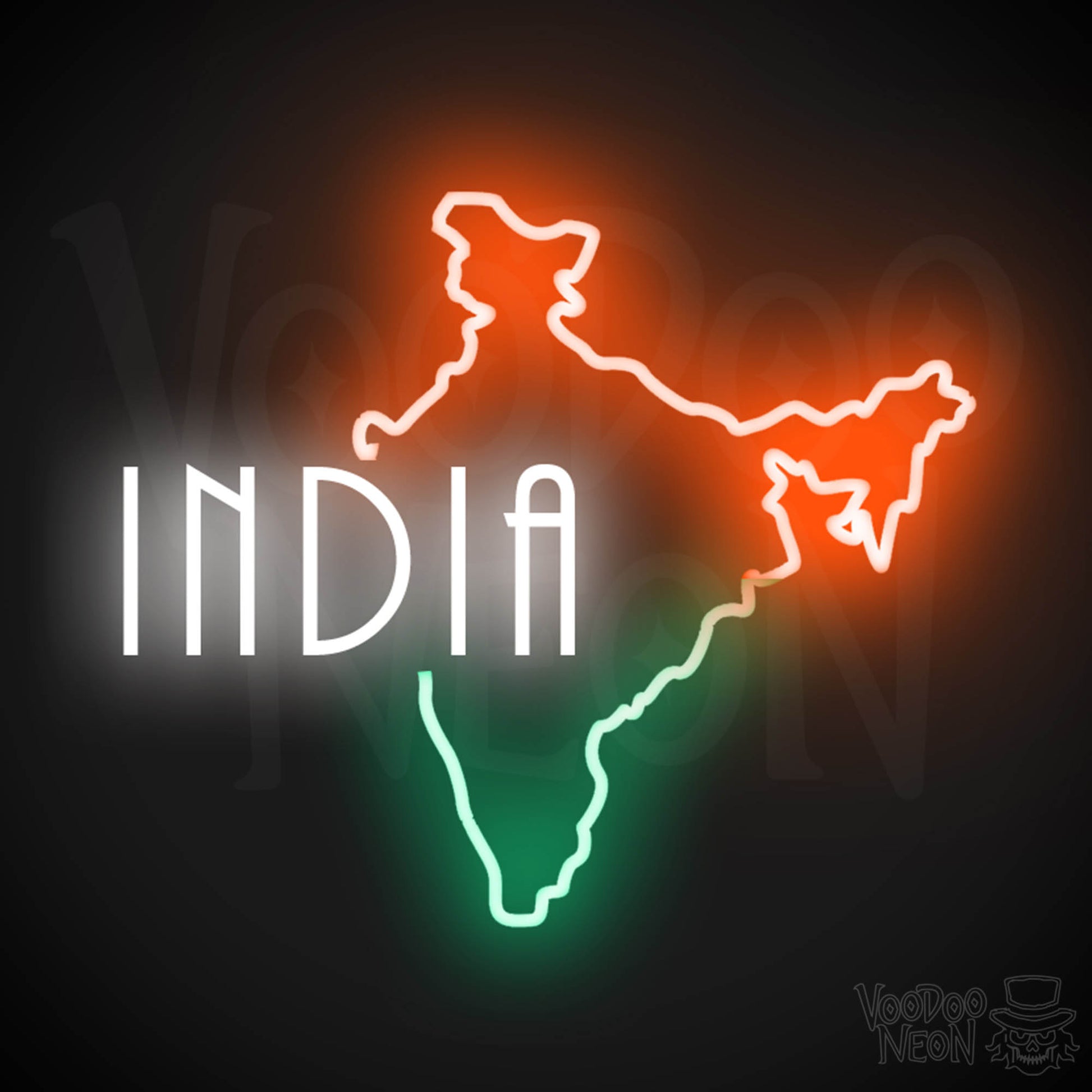 India Neon Sign - Neon India Sign - LED Sign - Color Multi-Color