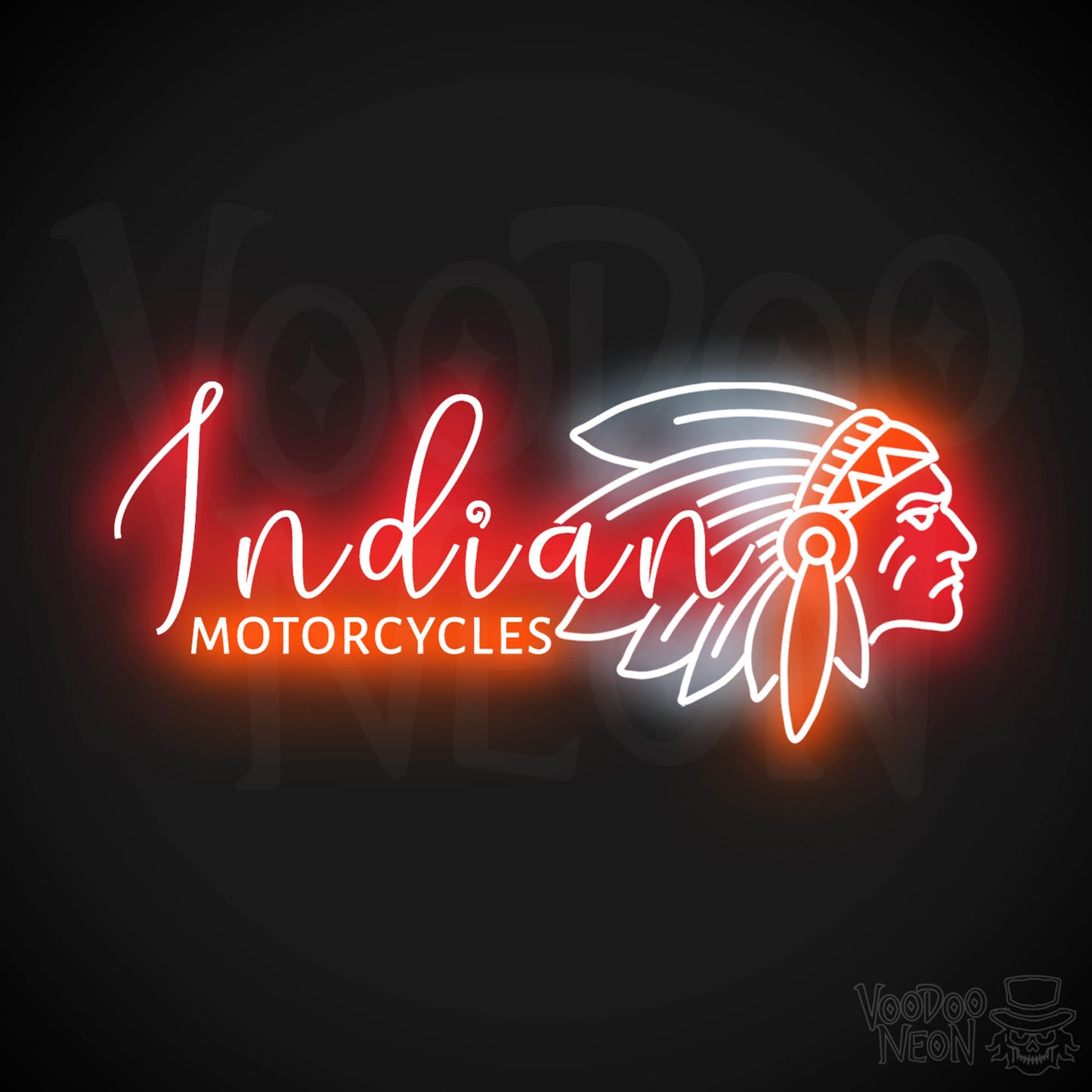 Indian Motorcycle Neon Sign - Neon Indian Motorcycle Sign - Color Multi-Color