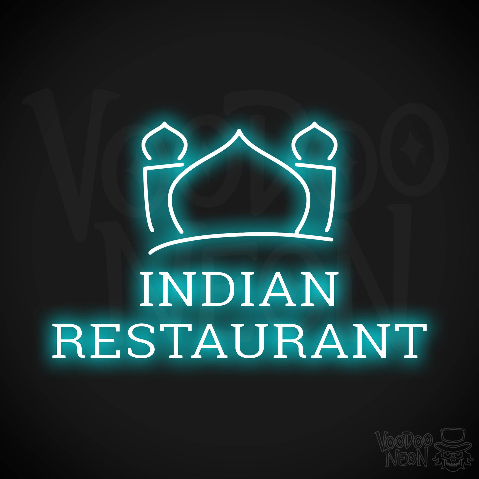 Indian Restaurant LED Neon - Ice Blue