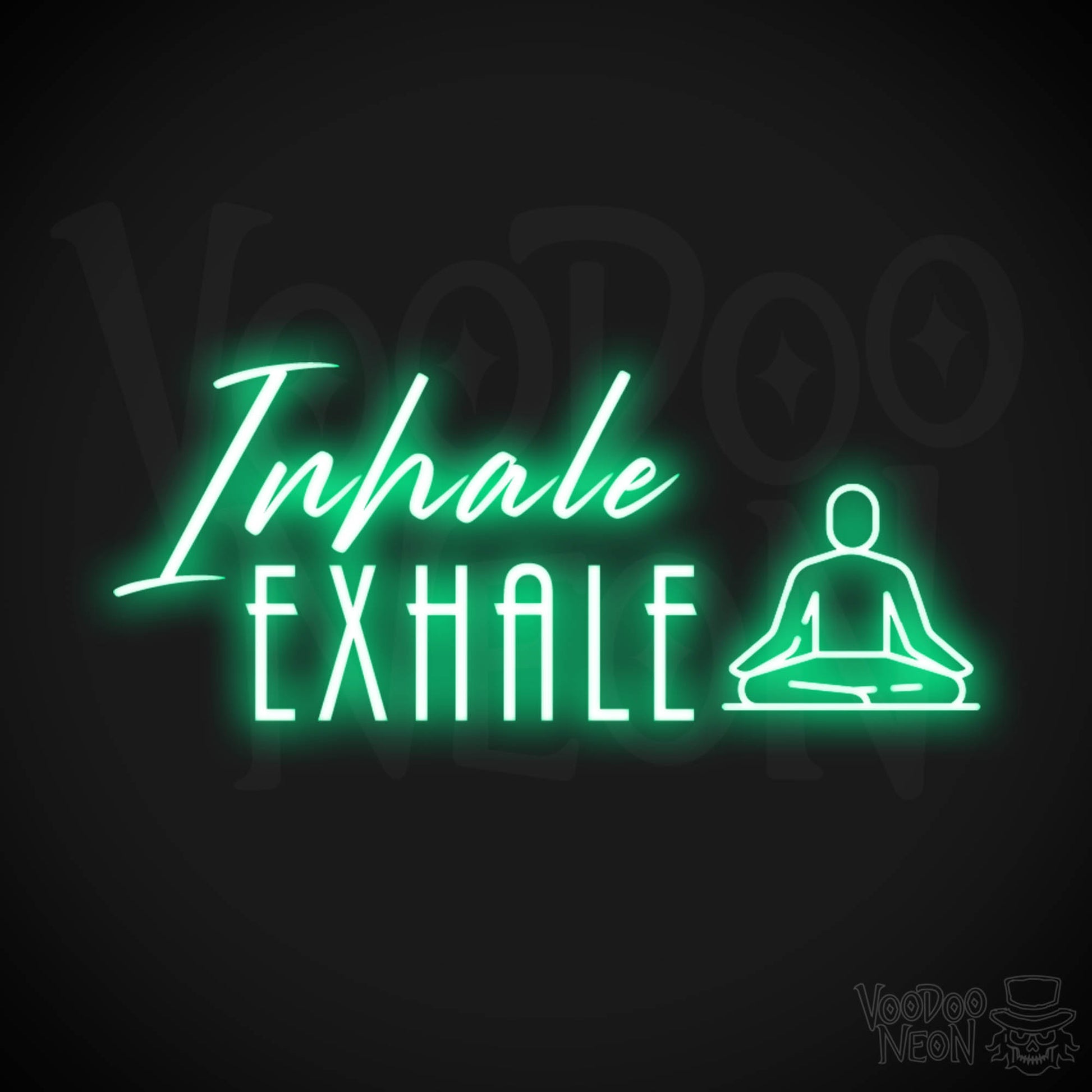 Inhale Exhale Sign - Inhale Exhale Neon Sign - Inhale Exhale Art - LED Sign - Color Green